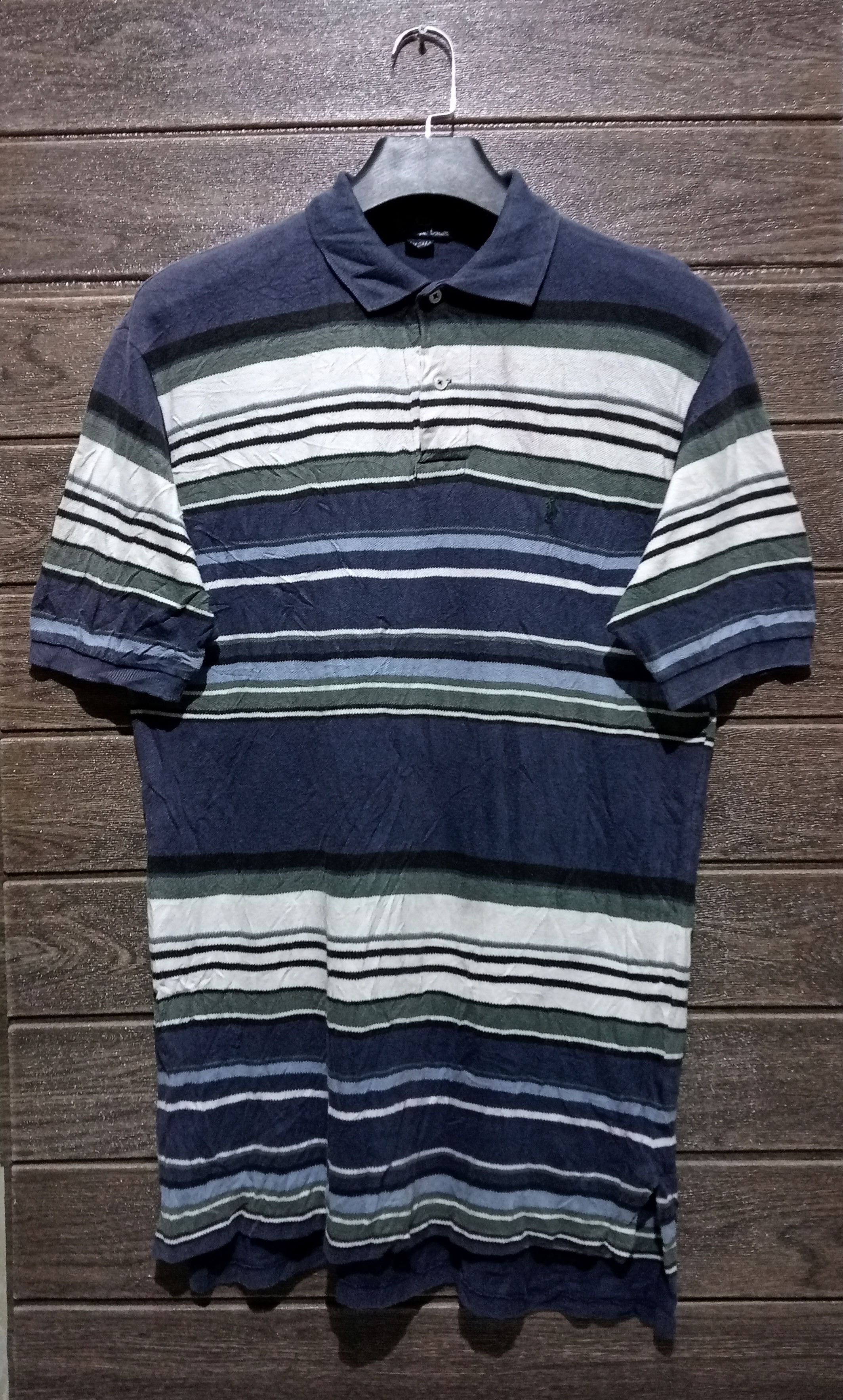 Polo Ralph Lauren VTG '90s Polo by Ralph Lauren Made in USA Stripe Polo Shirt. Size US L / EU 52-54 / 3 - 1 Thumbnail