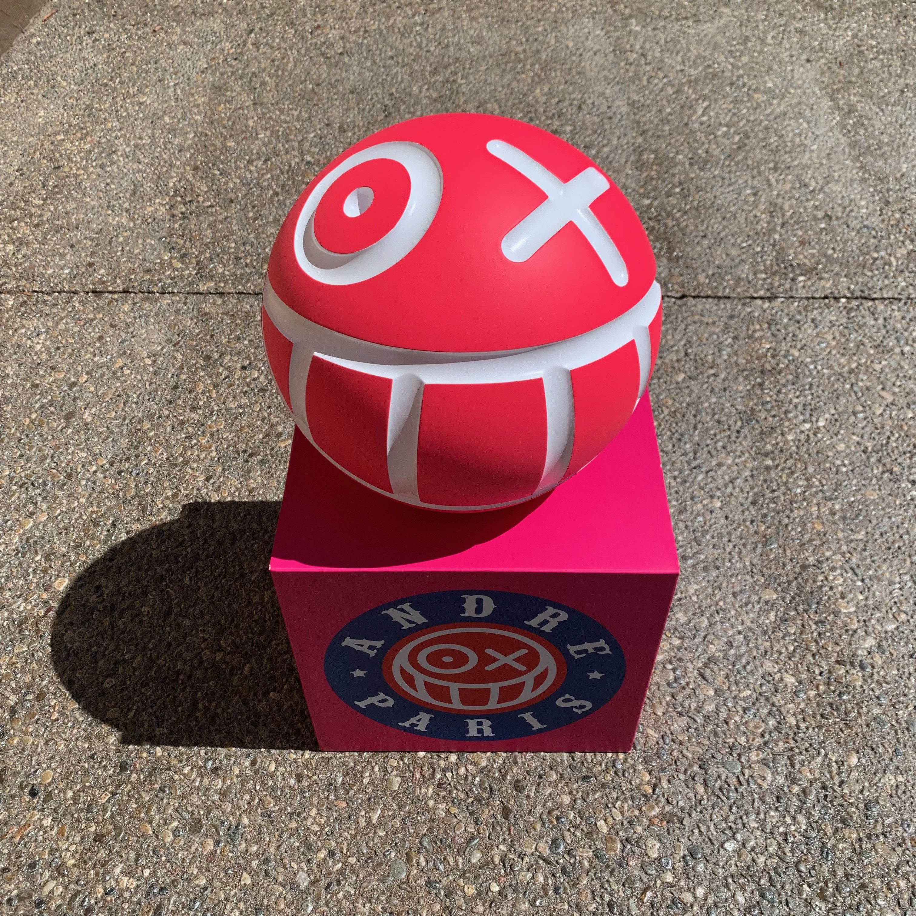 image of Medicom Toy X Andre Saraiva W Ball in White/Pink, Men's