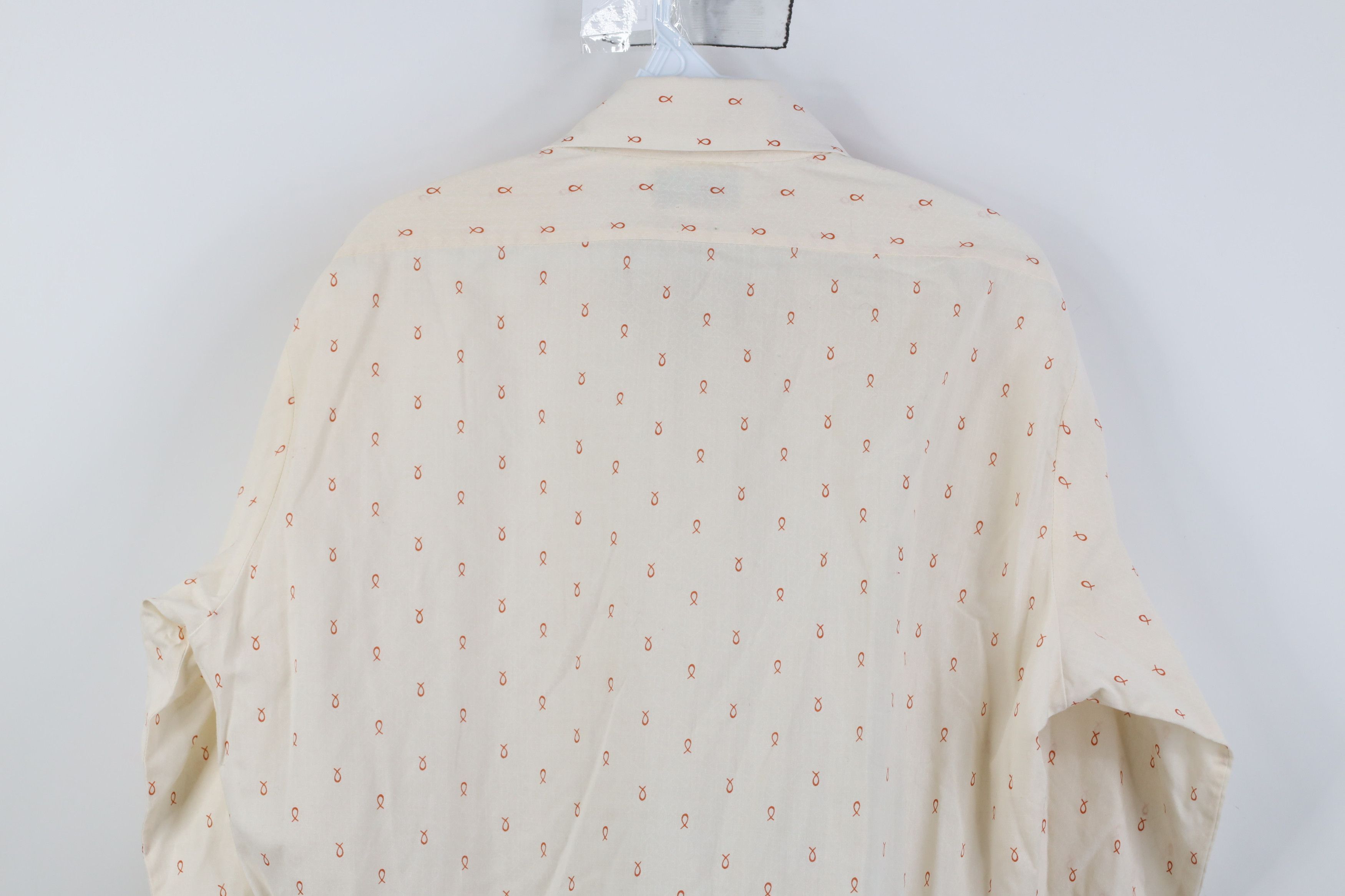 Vintage Vintage 70s Streetwear Jesus Fish All Print Collared Shirt Size US M / EU 48-50 / 2 - 11 Thumbnail