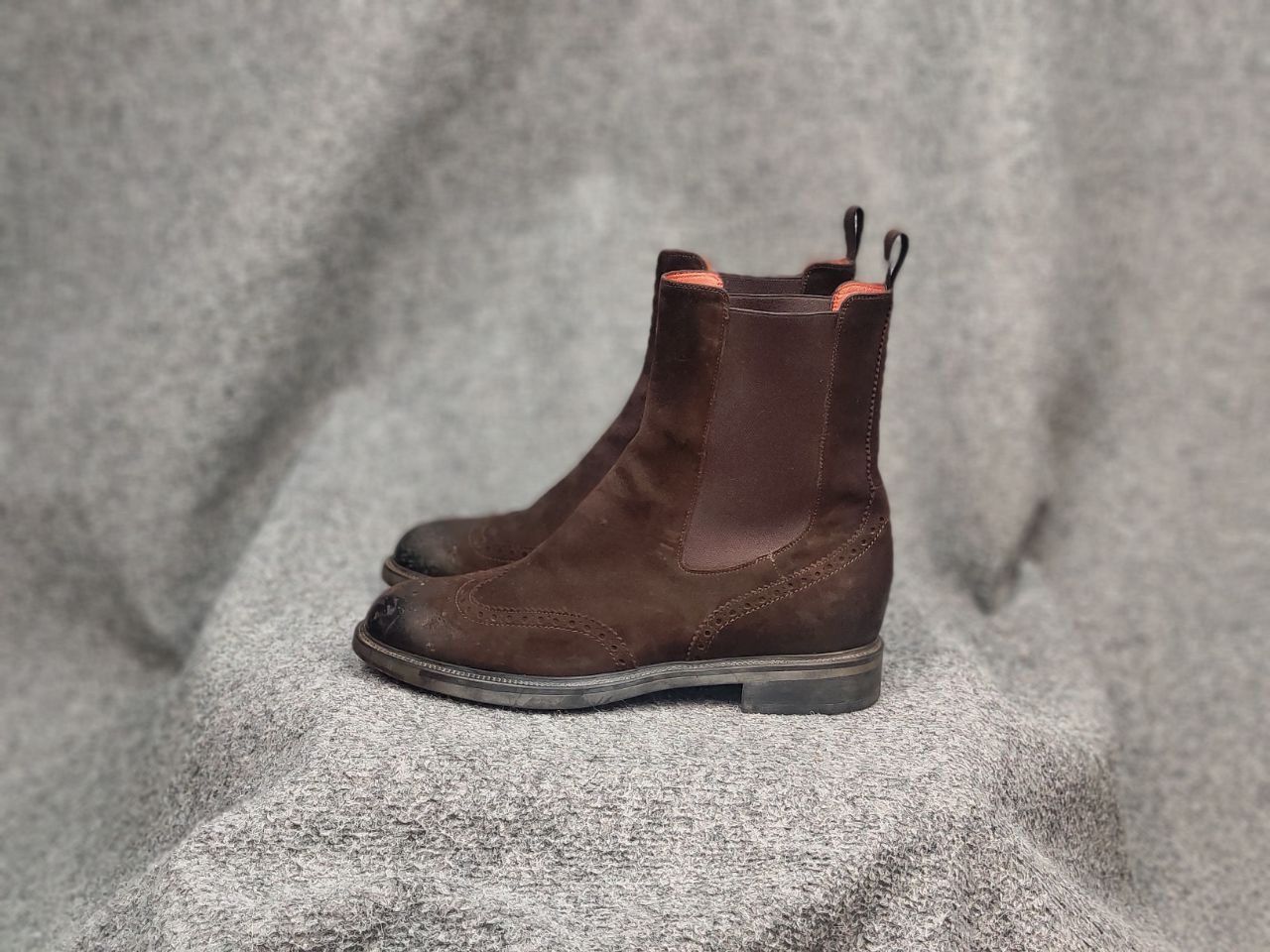 Santoni Santoni Design Premium Suede Brown Chelsea Boots Size US 7 / EU 40 - 11 Thumbnail