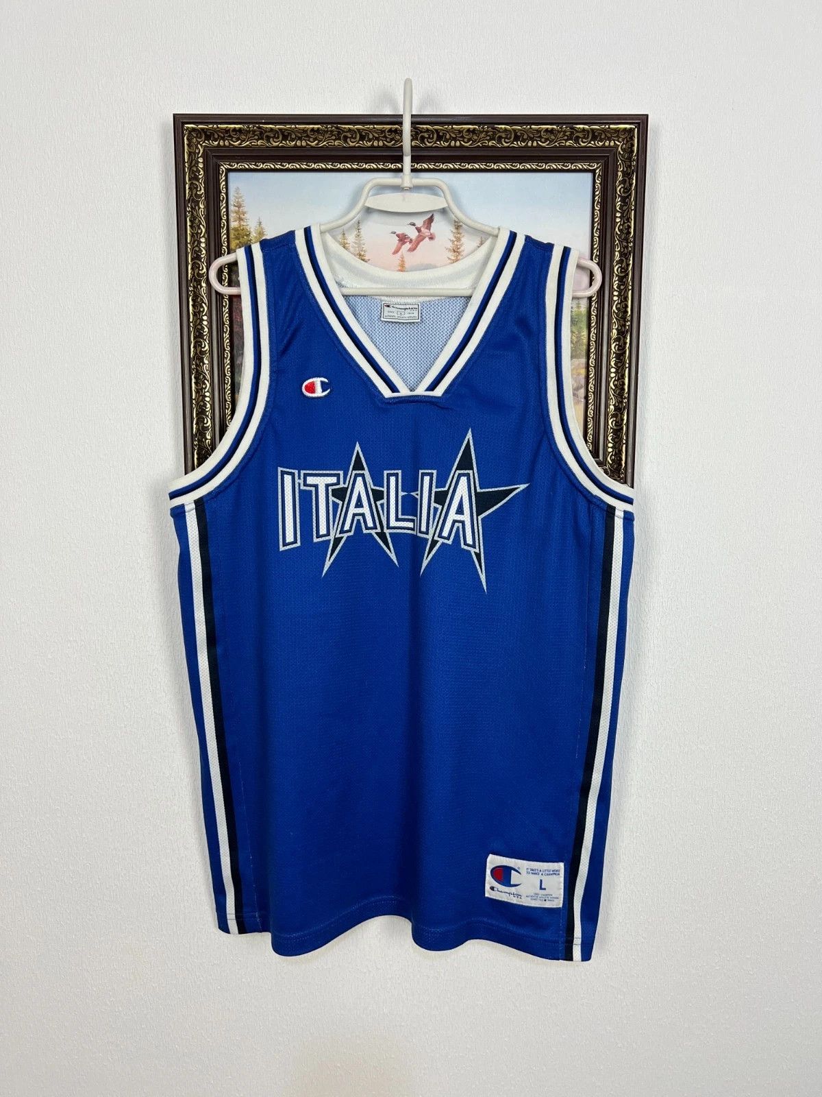 Champion Vintage 90's Champion Italy Basketball Jersey Shirt Maglia Size US L / EU 52-54 / 3 - 1 Thumbnail