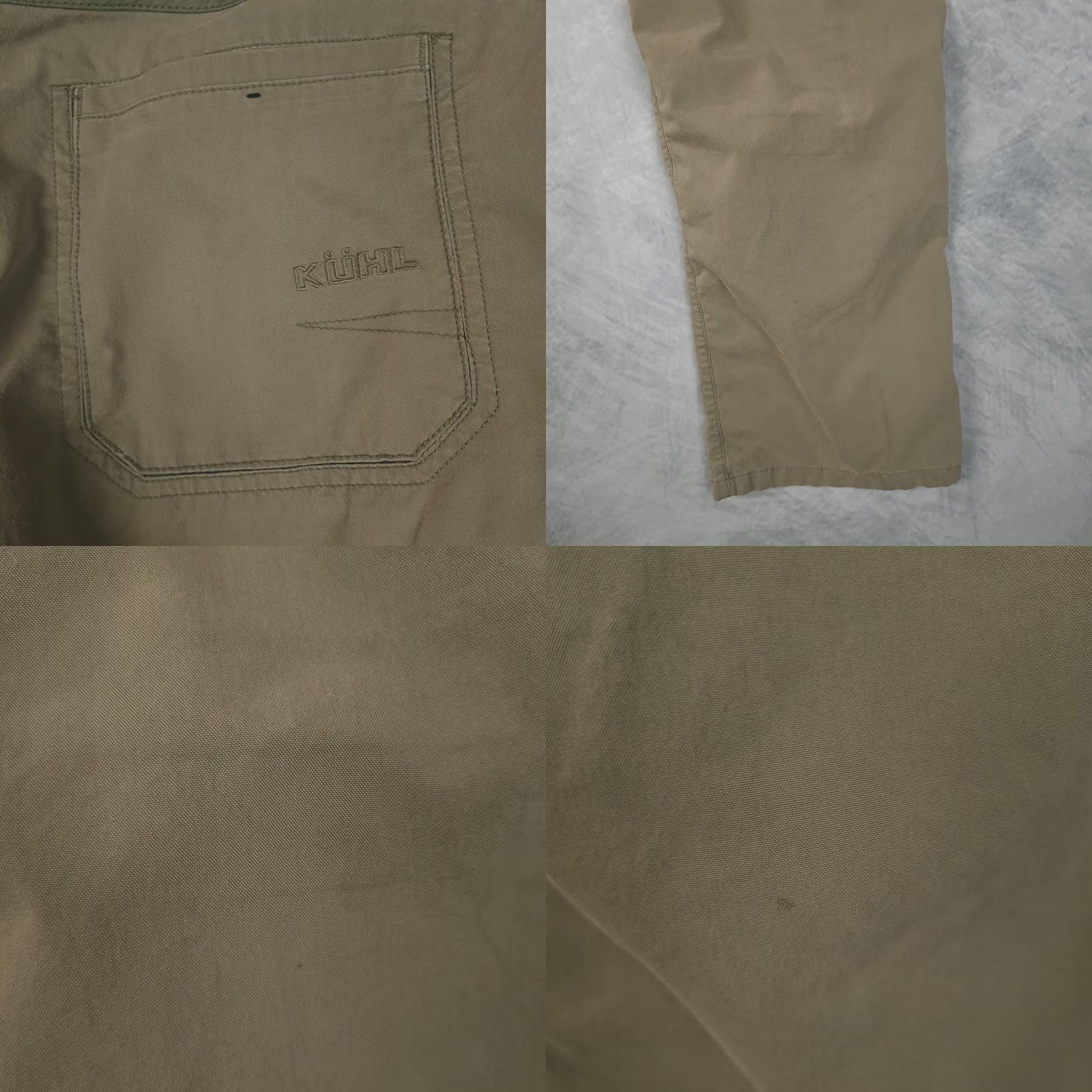 Vintage Kuhl Free Radikl Pants Mens 36 Green Canvas Stretch Hiking Outdoor Nylon Regular Front Zip Pocket Style Khakis 5-Pocket Mens Size US 36 / EU 52 - 10 Thumbnail