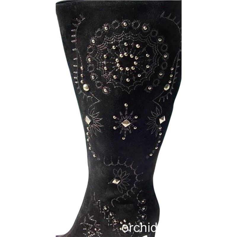 Donald Pliner Donald Pliner Suede Boot Embroidery Grommets NIB $525 Size US 7 / IT 37 - 7 Thumbnail