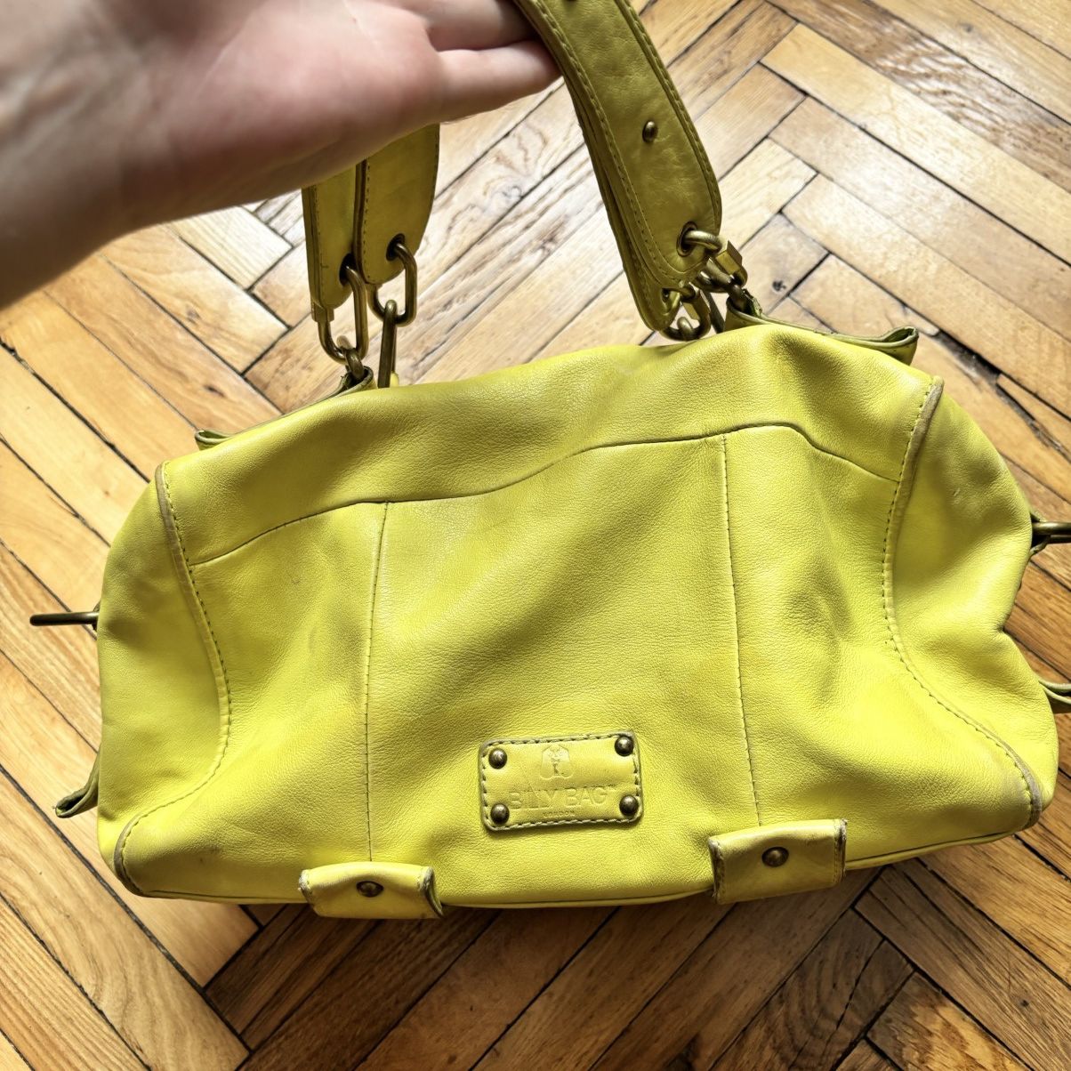 Vintage Vintage Y2K Acid Green Hand Bag Real Leather Britney Spears Size ONE SIZE - 6 Thumbnail