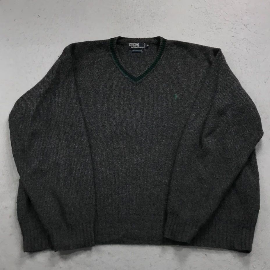 Polo Ralph Lauren VINTAGE Polo Ralph Lauren Sweater Mens XL Gray Wool Knit Pullover 90s Polo Ralph Lauren 90s Pullover Men's XL Gray Wool Knit Sweater Size US XL / EU 56 / 4 - 2 Thumbnail