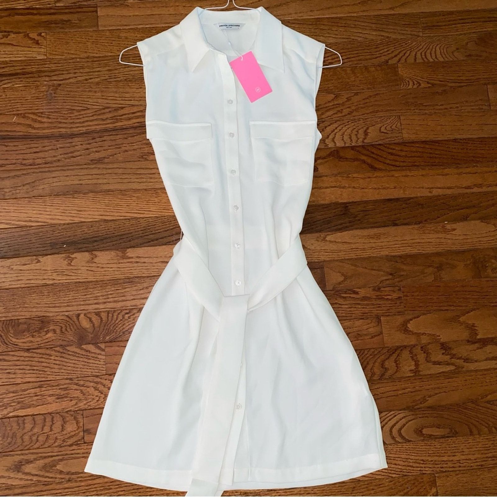 Amanda Uprichard New! $216 Amanda Uprichard White Sleeveless Shirt Dress S Size S / US 4 / IT 40 - 2 Thumbnail