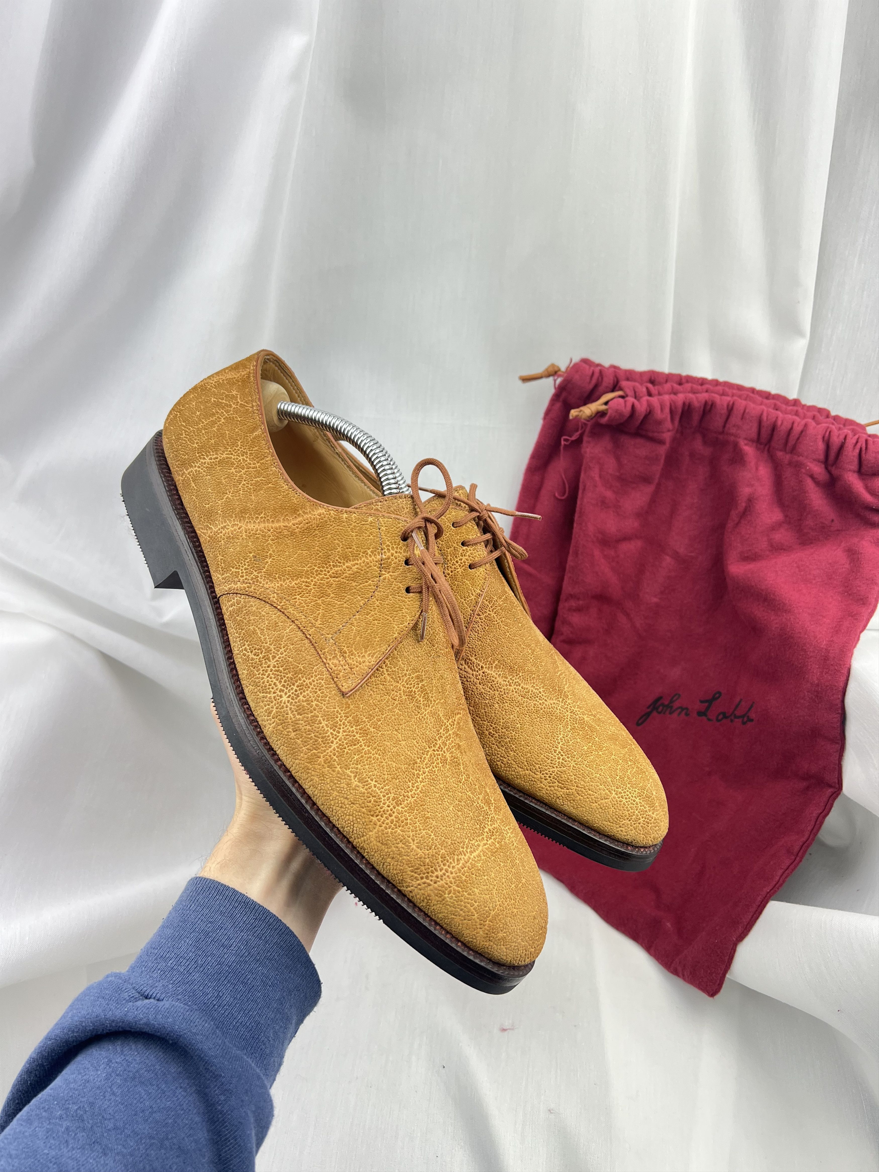 John Lobb Amazing Textured Exotic Leather Derby Dress Shoes Size US 12 / EU 45 - 5 Thumbnail