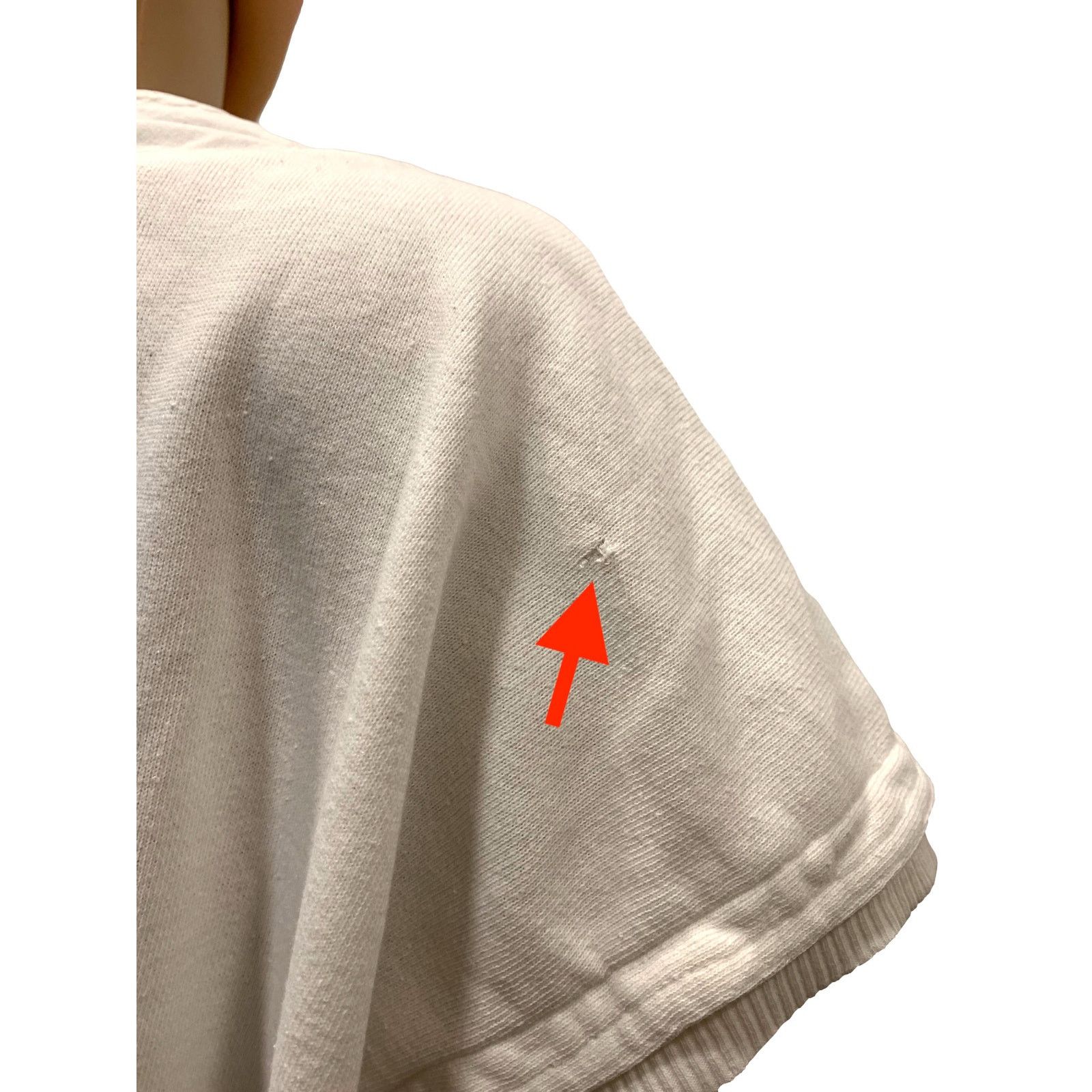 Vintage 80s Boxy Oversized White Crop Sweatshirt | Cotton M Size M / US 6-8 / IT 42-44 - 5 Thumbnail