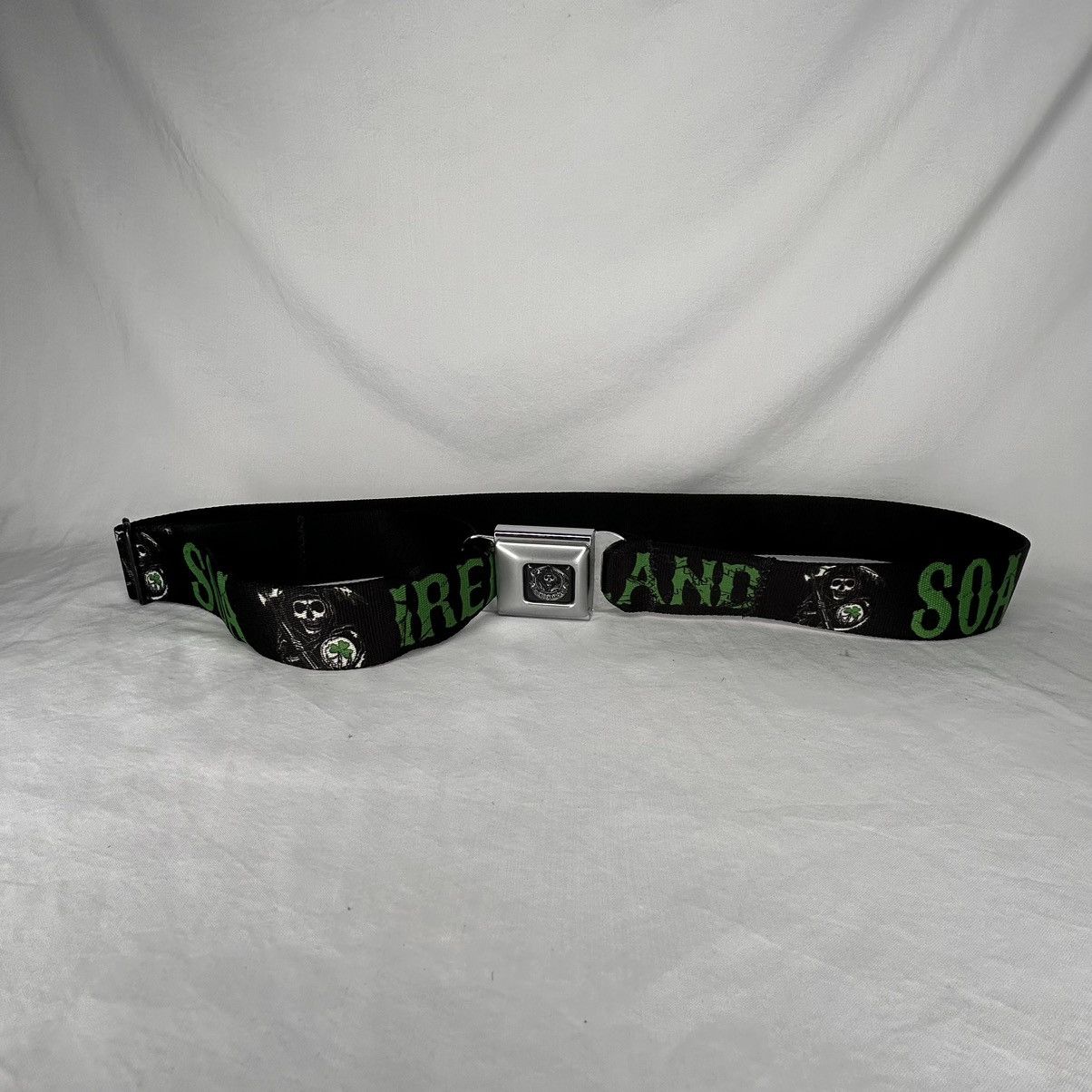 Vintage Ireland Green Skulls Graphic Buckle Down Belt Size ONE SIZE - 1 Thumbnail