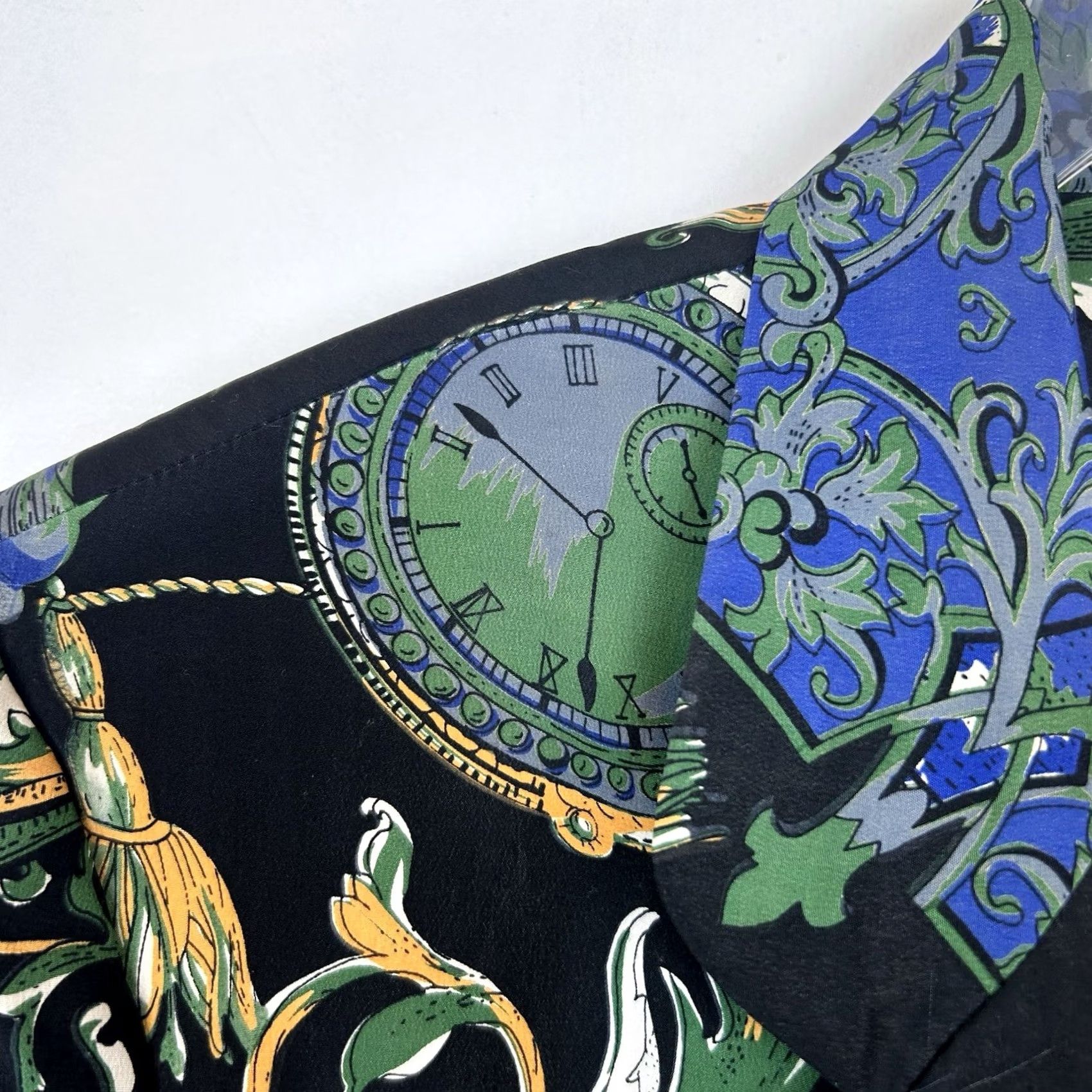 Vintage VINTAGE 80s Silk Blazer Womens Art to Wear Print Jacket Lux Novelty 10 Size L / US 10 / IT 46 - 5 Thumbnail
