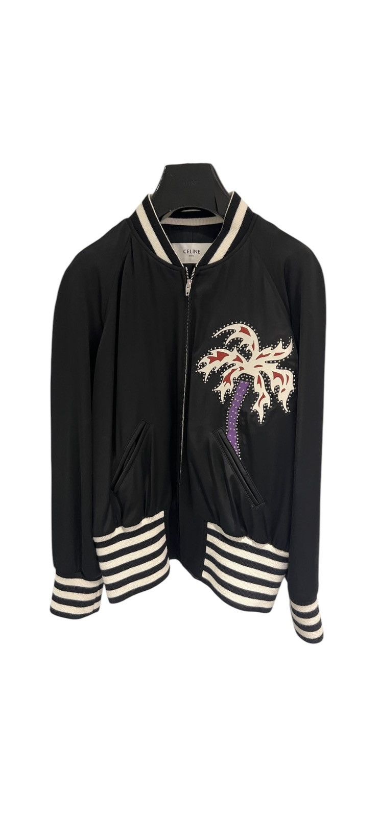 Celine Celine SATIN VARSITY JACKET WITH ARTIST EMBROIDERY Size US S / EU 44-46 / 1 - 1 Thumbnail