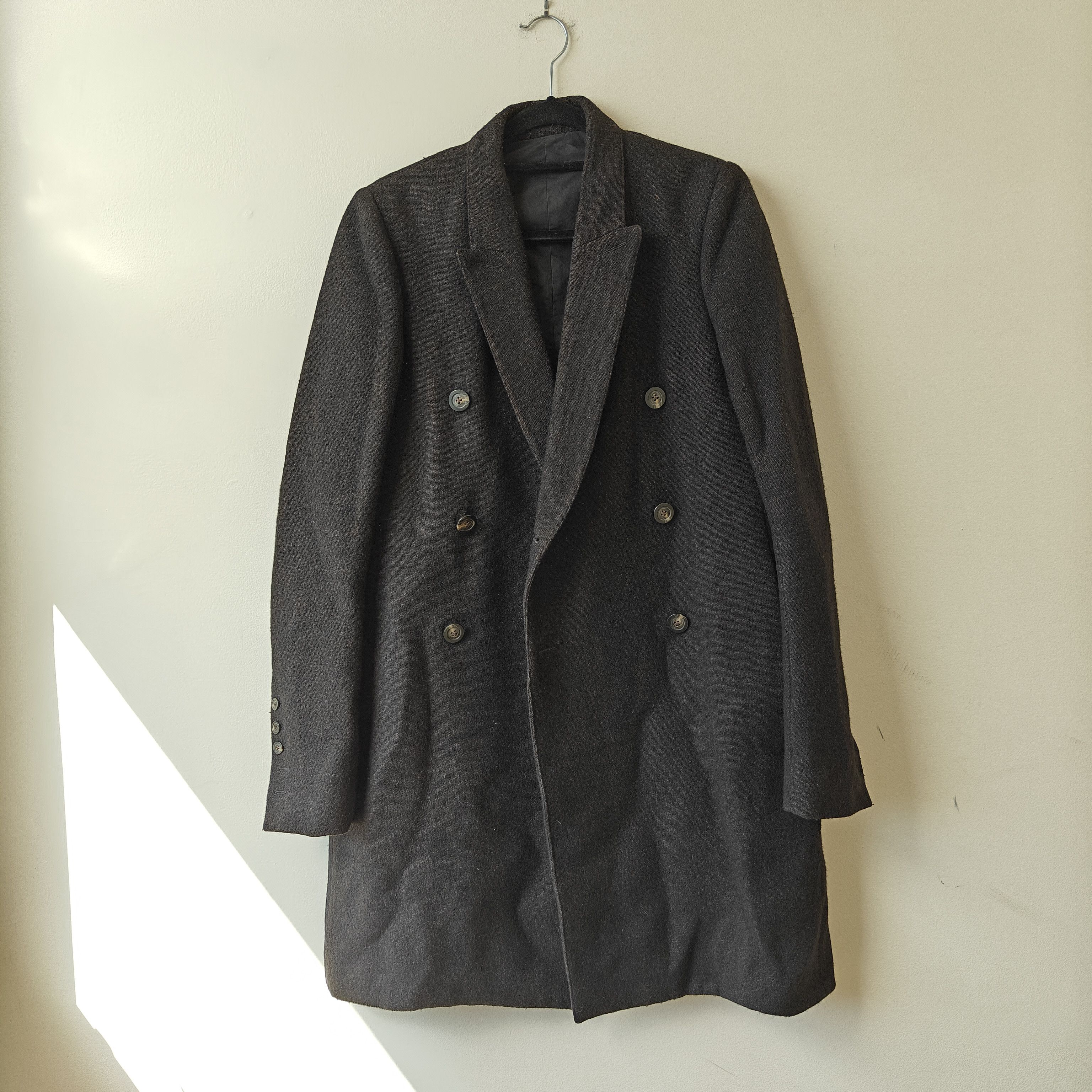 Rick Owens Black wool blend Sisyphus FW18 overcoat double Breasted Size US S / EU 44-46 / 1 - 1 Thumbnail