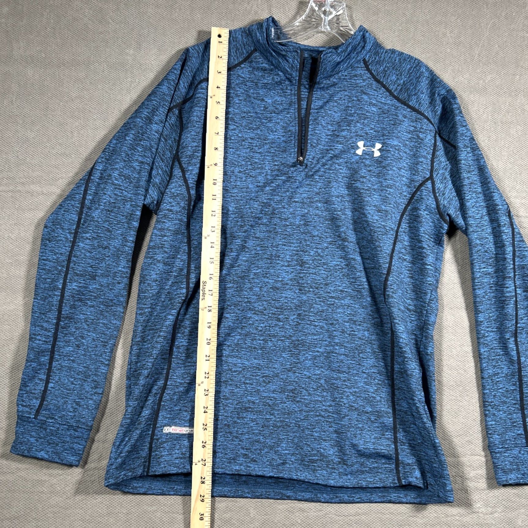 Under Armour Under Armour Pullover Sweatshirt 1/4 Zip Mock Neck Long Sleeve Blue 2XL Athletic Golf Walking Performance Heatgear Coldblack Size US XXL / EU 58 / 5 - 7 Thumbnail