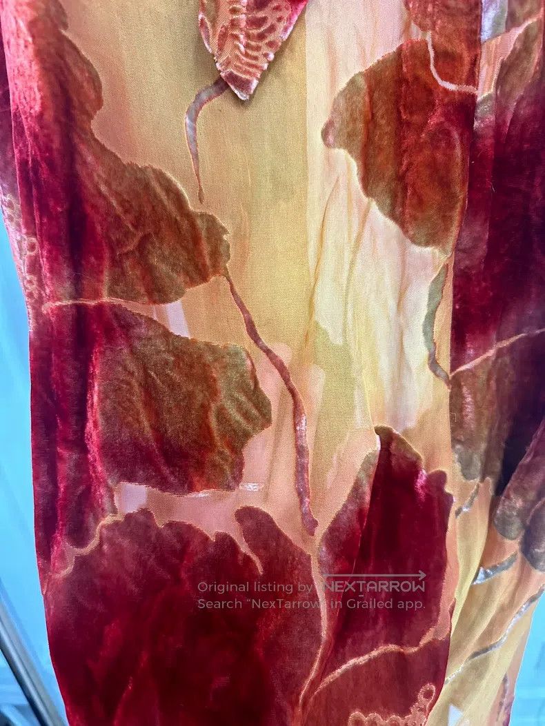 Yohji Yamamoto YOHJI YAMAMOTO size M Real Silk Velvet Floral Skirt Size 22" - 4 Thumbnail