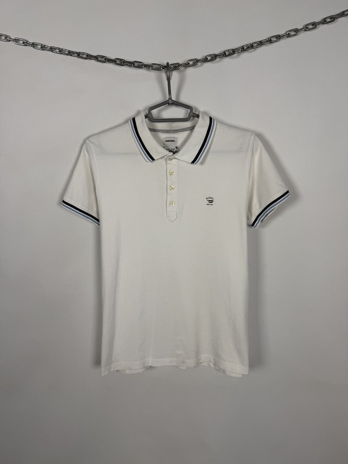 Diesel Men’s Diesel Short Sleeve Polo Shirt White Size L Large Size US L / EU 52-54 / 3 - 1 Thumbnail