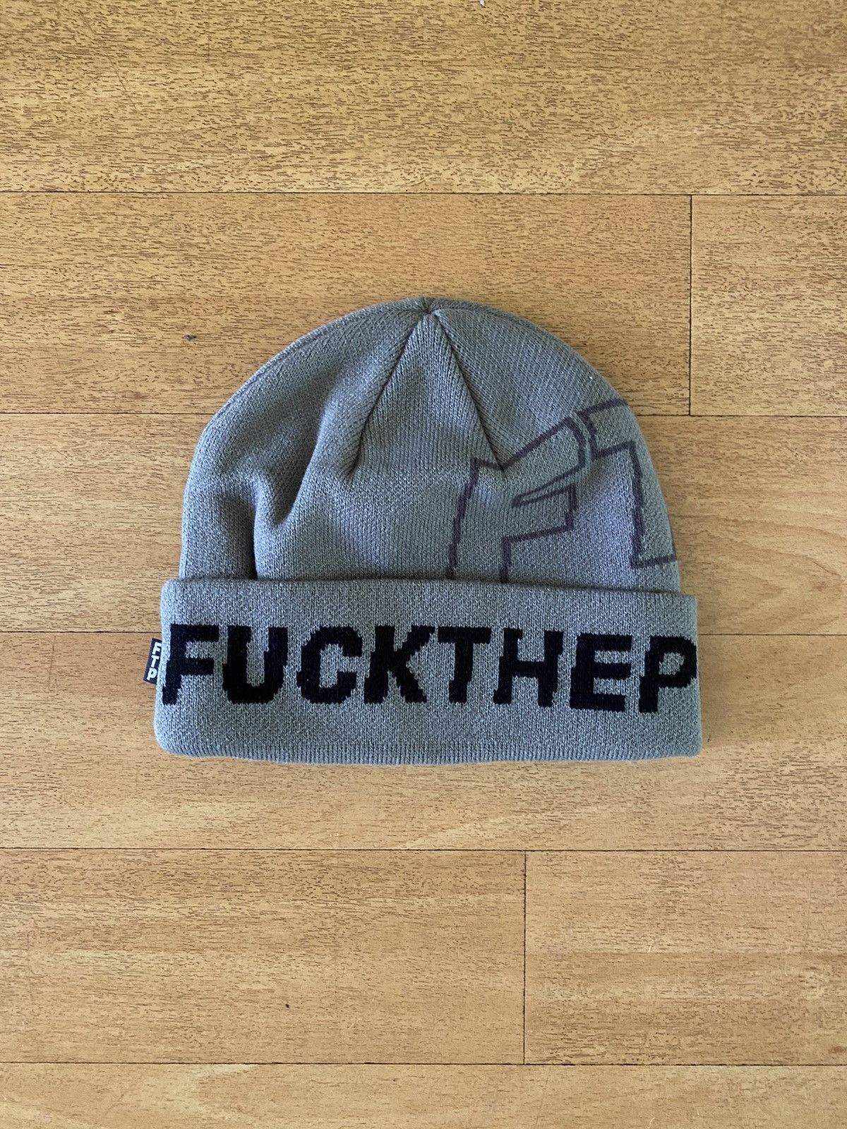 Fuck The Population FTP SPELLOUT BEANIE (GRAY) Size ONE SIZE - 2 Thumbnail
