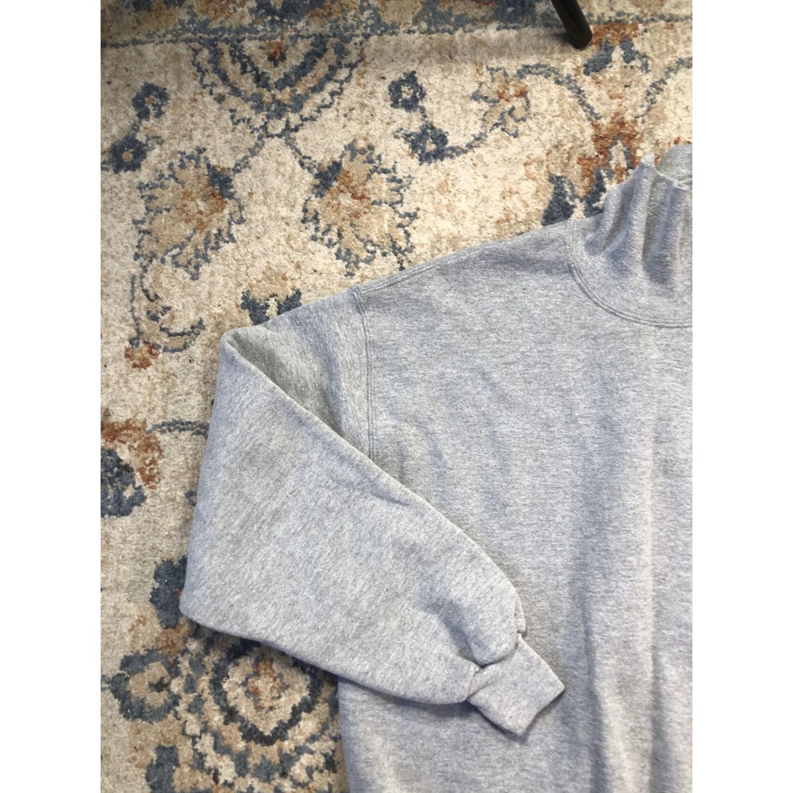 Jerzees VINTAGE Jerzees Sweatshirt Mens Large Gray Mock Neck Fleece Blank USA 90s Mens L Gray Sweatshirt Blank Size US L / EU 52-54 / 3 - 3 Thumbnail