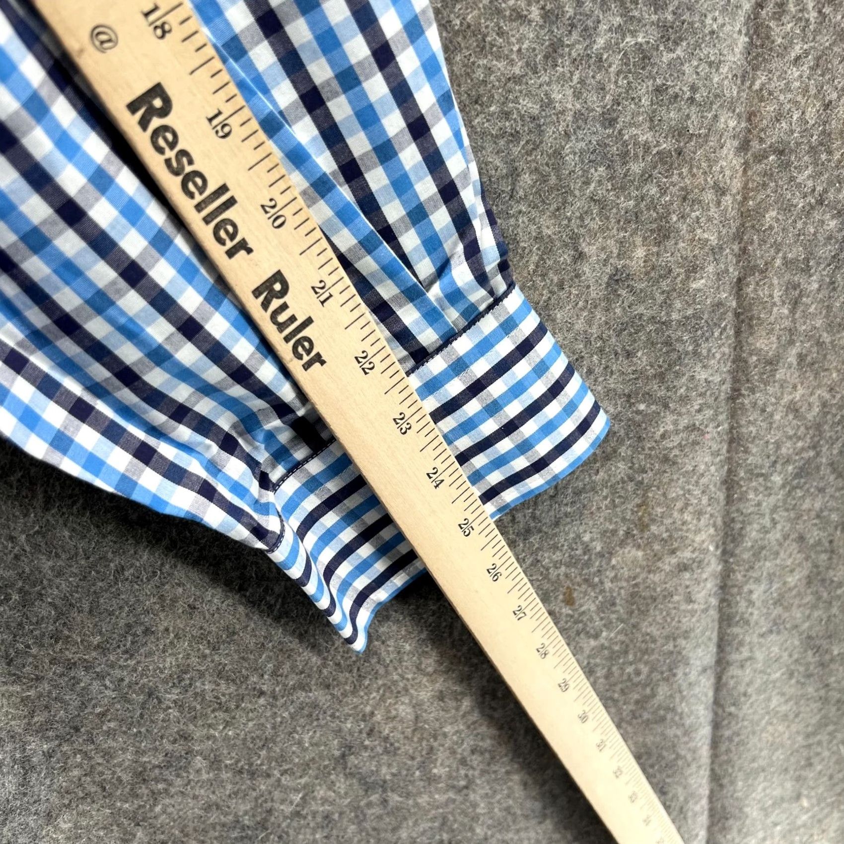 Vintage Pennington Bailes Shirt Men XL Check Blue Plaid Button Down Dress Shirt XL Size 46R - 3 Thumbnail