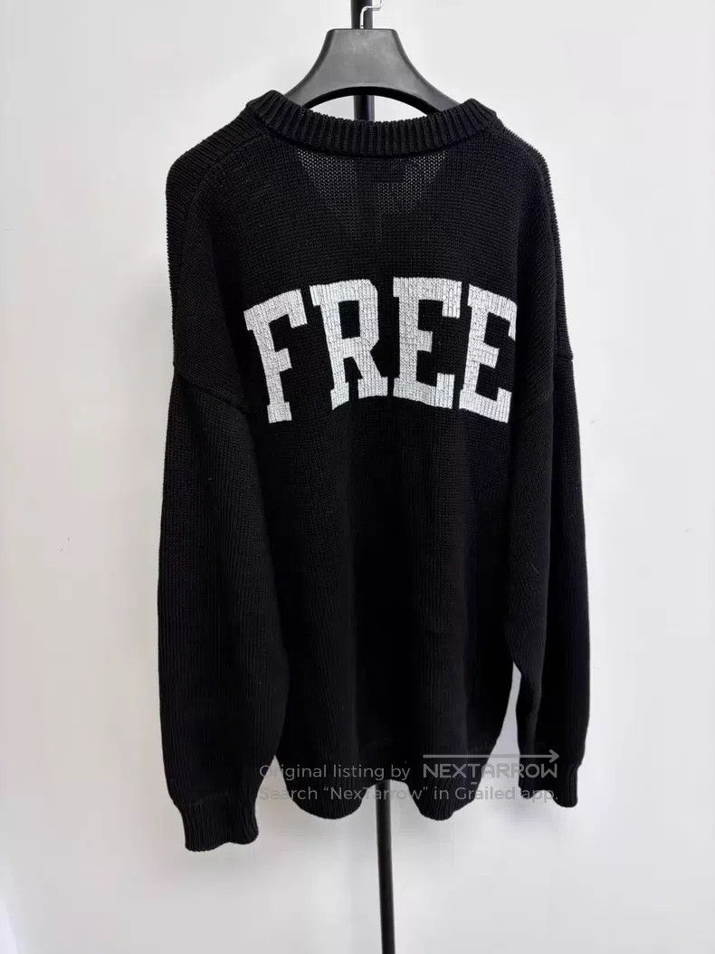 Balenciaga Balenciaga Printed Logo V-neck Long Sleeve Knit Sweater Size US S / EU 44-46 / 1 - 1 Thumbnail