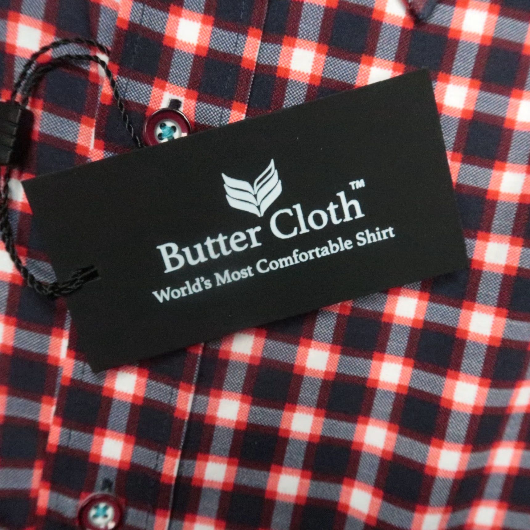 Vintage Buttercloth Shirt Mens XXL Red Blue Gingham Plaid Long Sleeve Button NWT Size US XXL / EU 58 / 5 - 4 Thumbnail