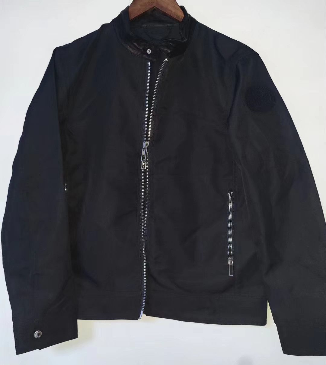 Armani leather collar jacket