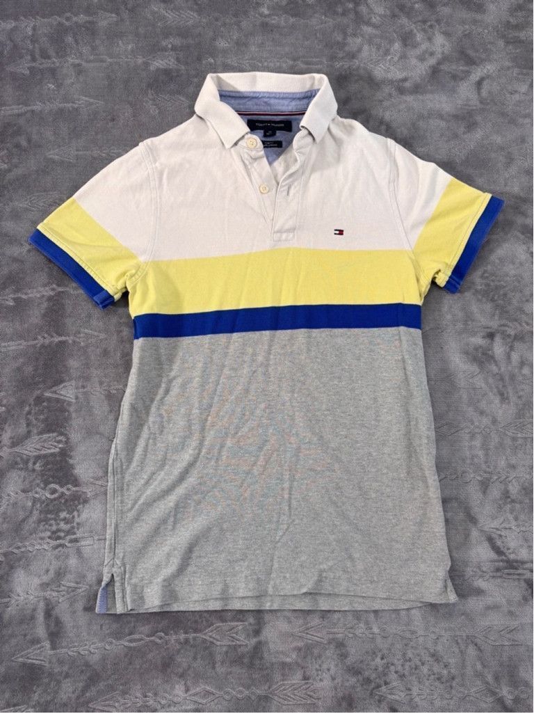 Tommy Hilfiger Women's Tommy Hilfiger Polo Shirt XS White Yellow Blue Size US L / EU 52-54 / 3 - 1 Thumbnail