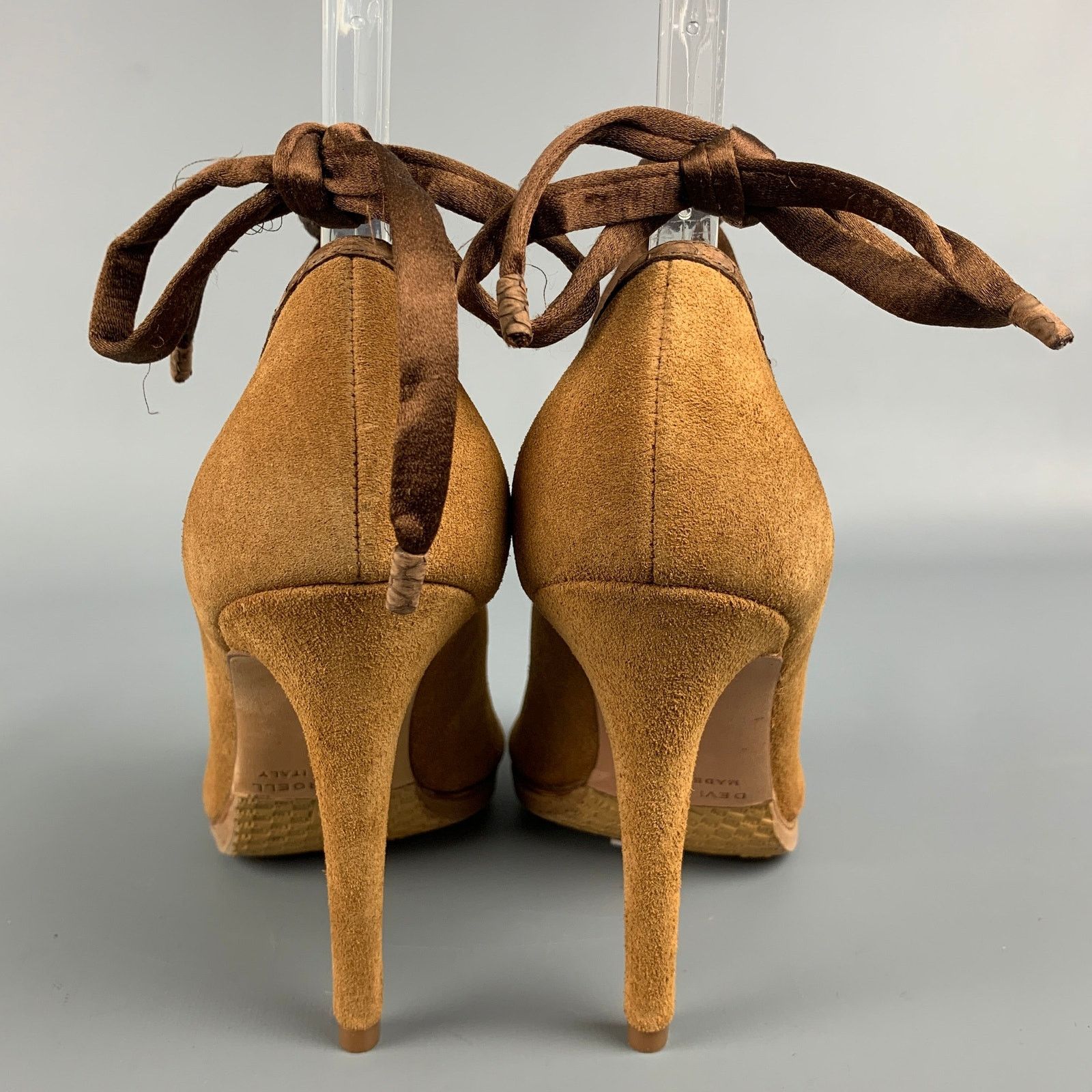 Other DEVI KROGELL Tan & Brown Suede Ankle Strap Boots Size US 6 / IT 36 - 5 Thumbnail