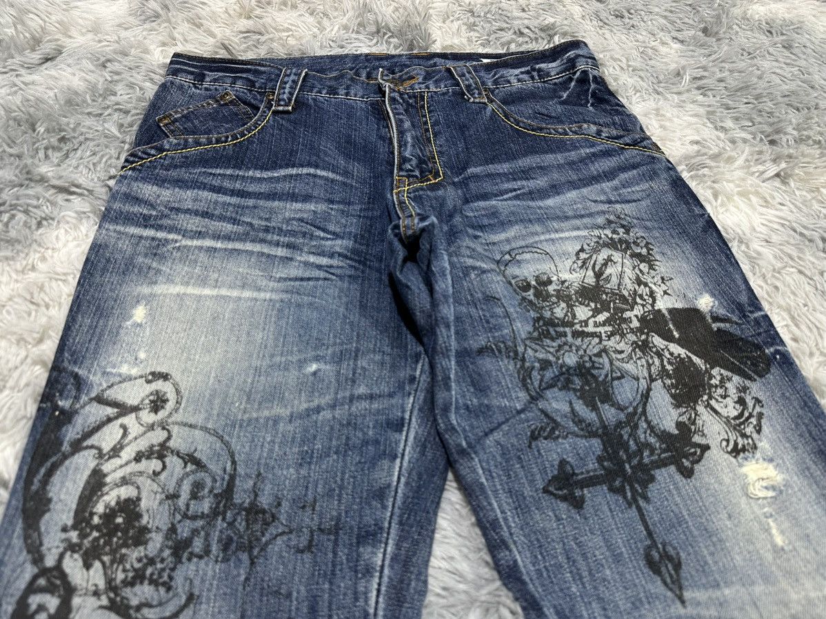 semanticdesign 🔥Ss09 Semantic Design Poem Skull Cross Flared Denim Size US 32 / EU 48 - 5 Thumbnail
