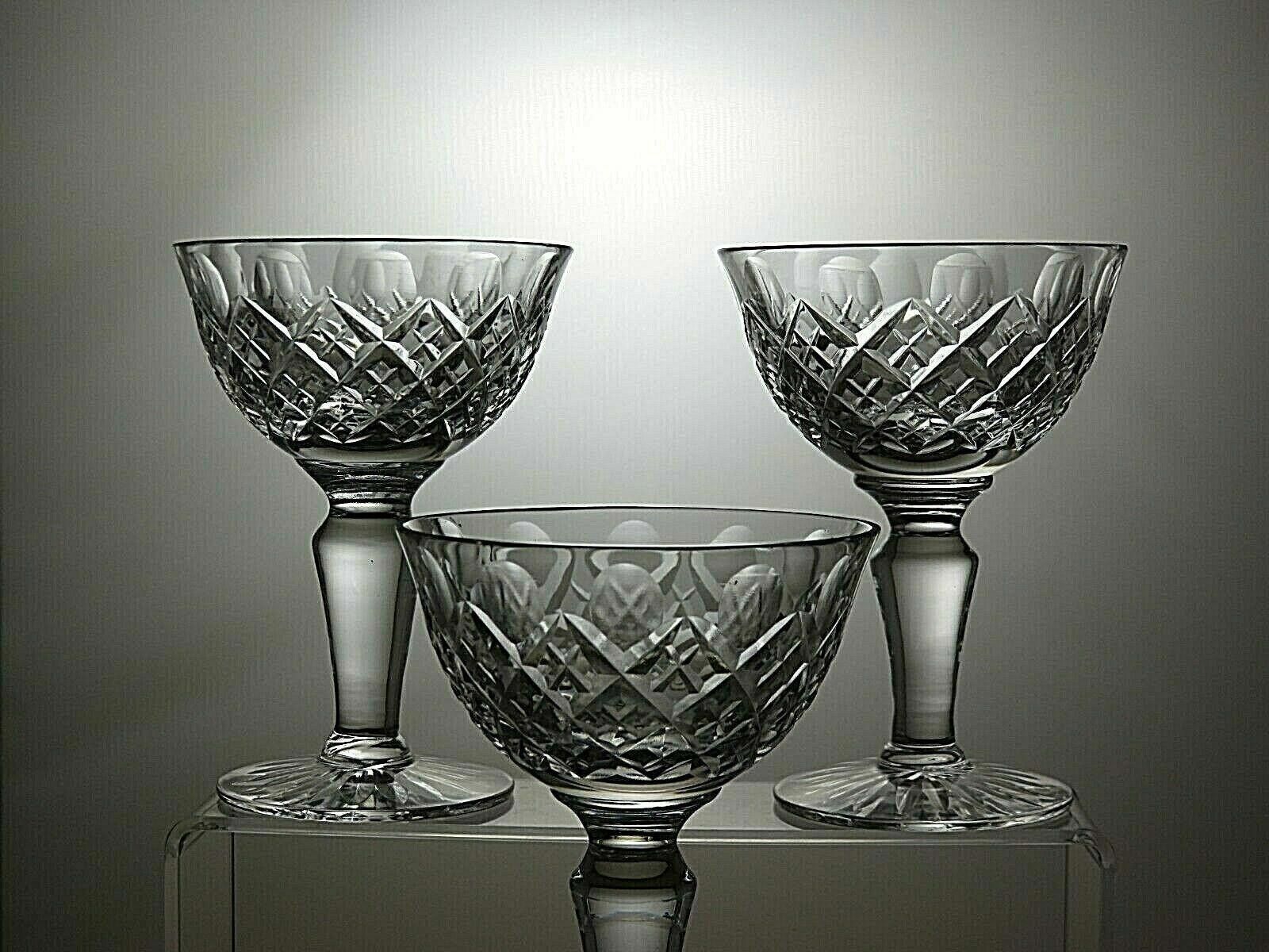 The Unbranded Brand Crystal Cut Glass Set of 3 Champagne Coupe Tall Sherbet Size ONE SIZE - 4 Thumbnail