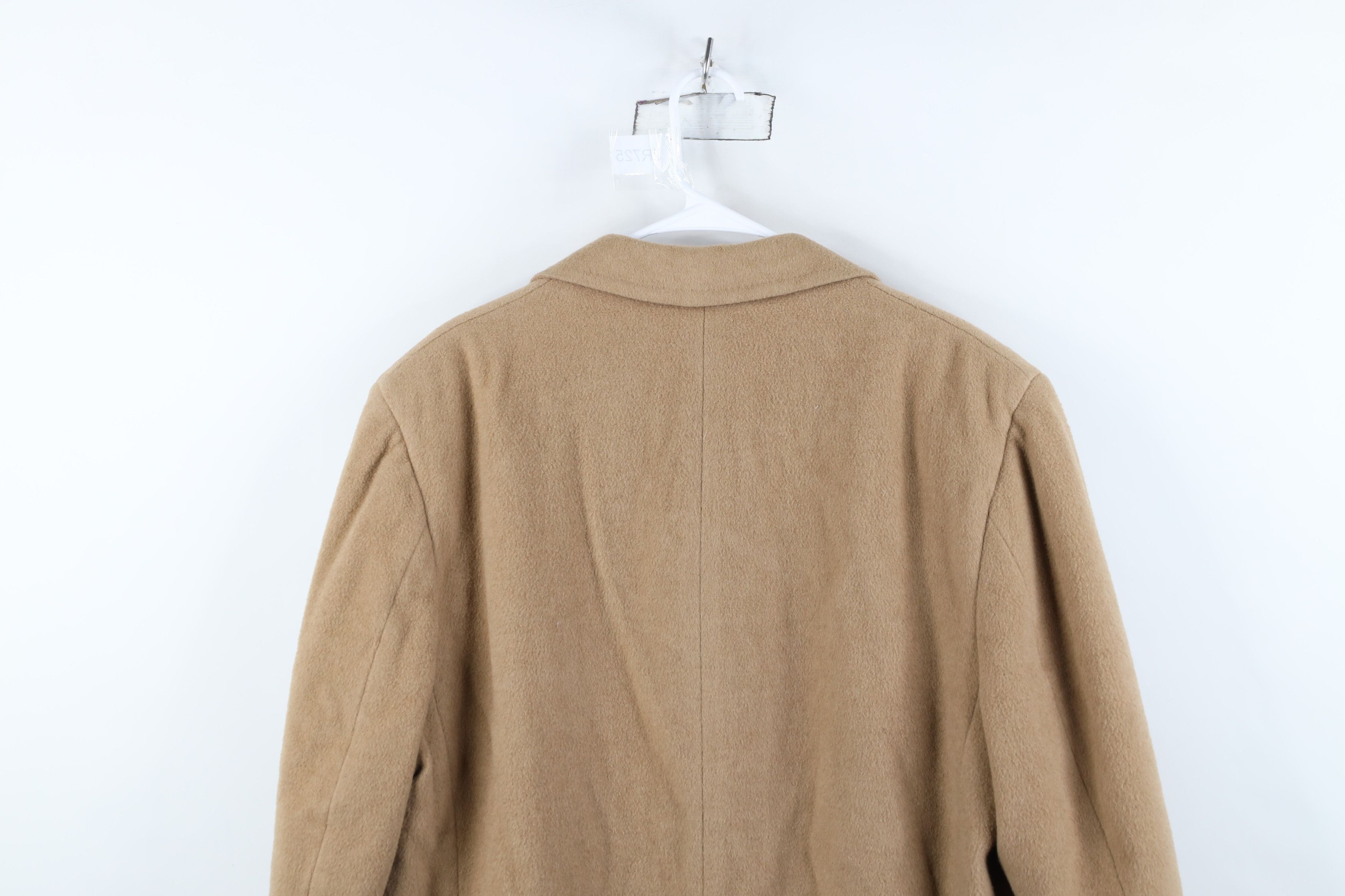 Vintage Vintage 90s Cashmere Blend Overcoat Car Jacket Beige Tan USA Size US XL / EU 56 / 4 - 14 Thumbnail