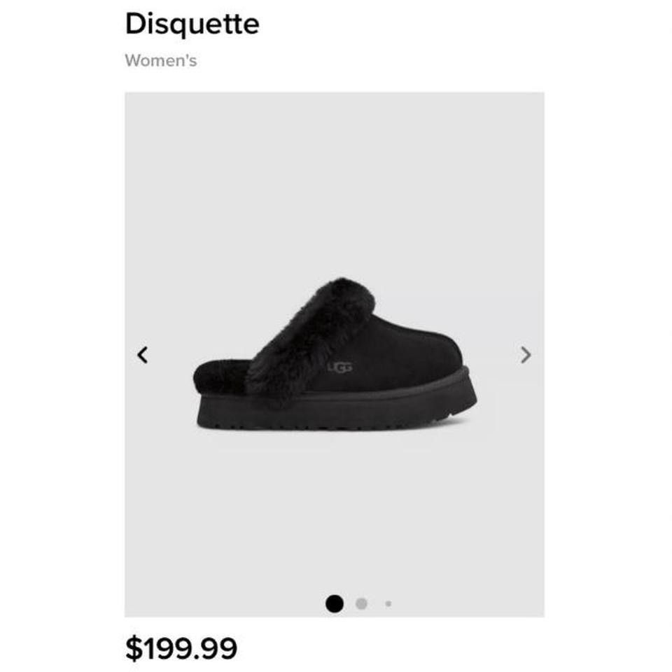 Ugg Ugg Disquette Black Suede Platform Slide Sandals Size US 6 / IT 36 - 5 Thumbnail