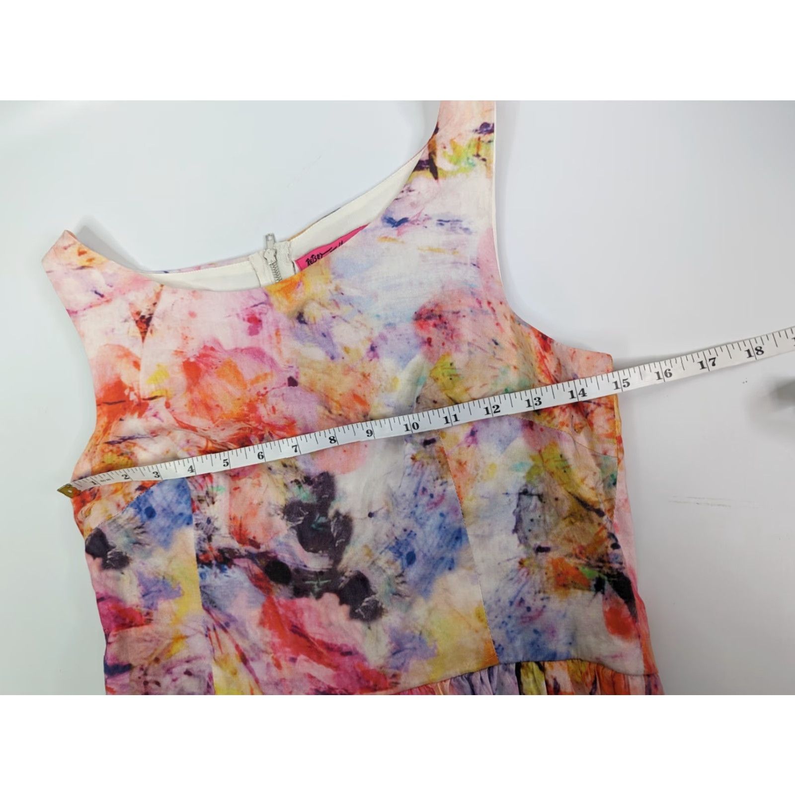 Betsey Johnson Betsey Johnson Womens Dress Purple Tie Dye Round Neck Zip Fit & Flare Midi 4 Casual Vintage No N/A Size S / US 4 / IT 40 - 7 Thumbnail
