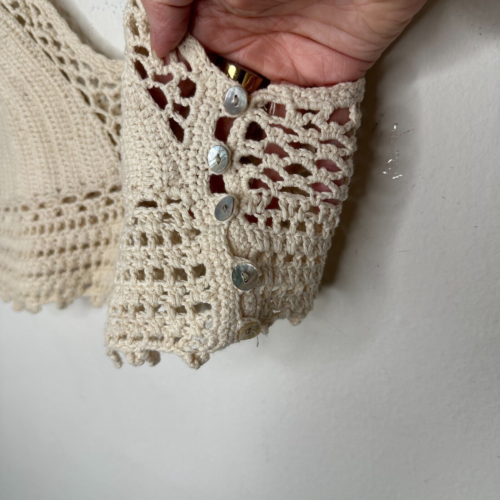 Urban Outfitters Urban Outfitters Tan Crochet Bralette Side Buttons Medium Size M / US 6-8 / IT 42-44 - 4 Thumbnail