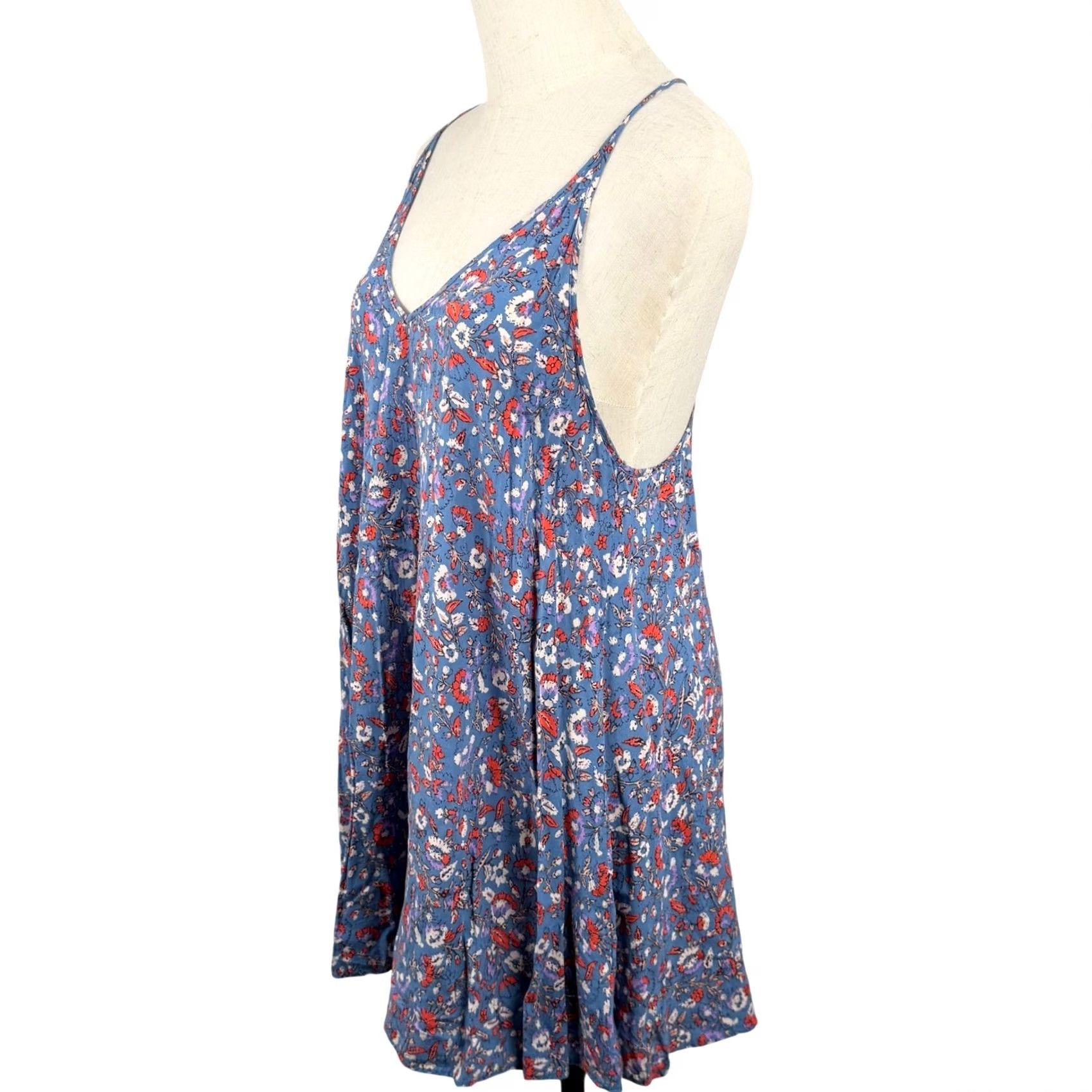 Free People VINTAGE? No — Intimately Free People Morning Slip Dress S Blue Paisley Racerback Boho Summer Size S / US 4 / IT 40 - 2 Thumbnail