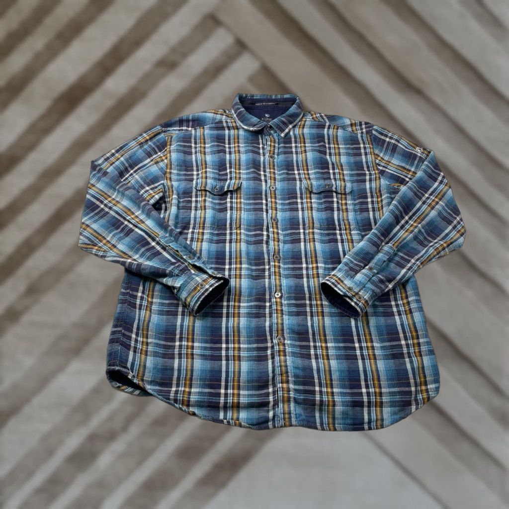 Burton Kuhl Shirt Mens 2XL Blue Plaid Flannel Button-Front Outdoor Casual Workwear Size US XXL / EU 58 / 5 - 1 Thumbnail