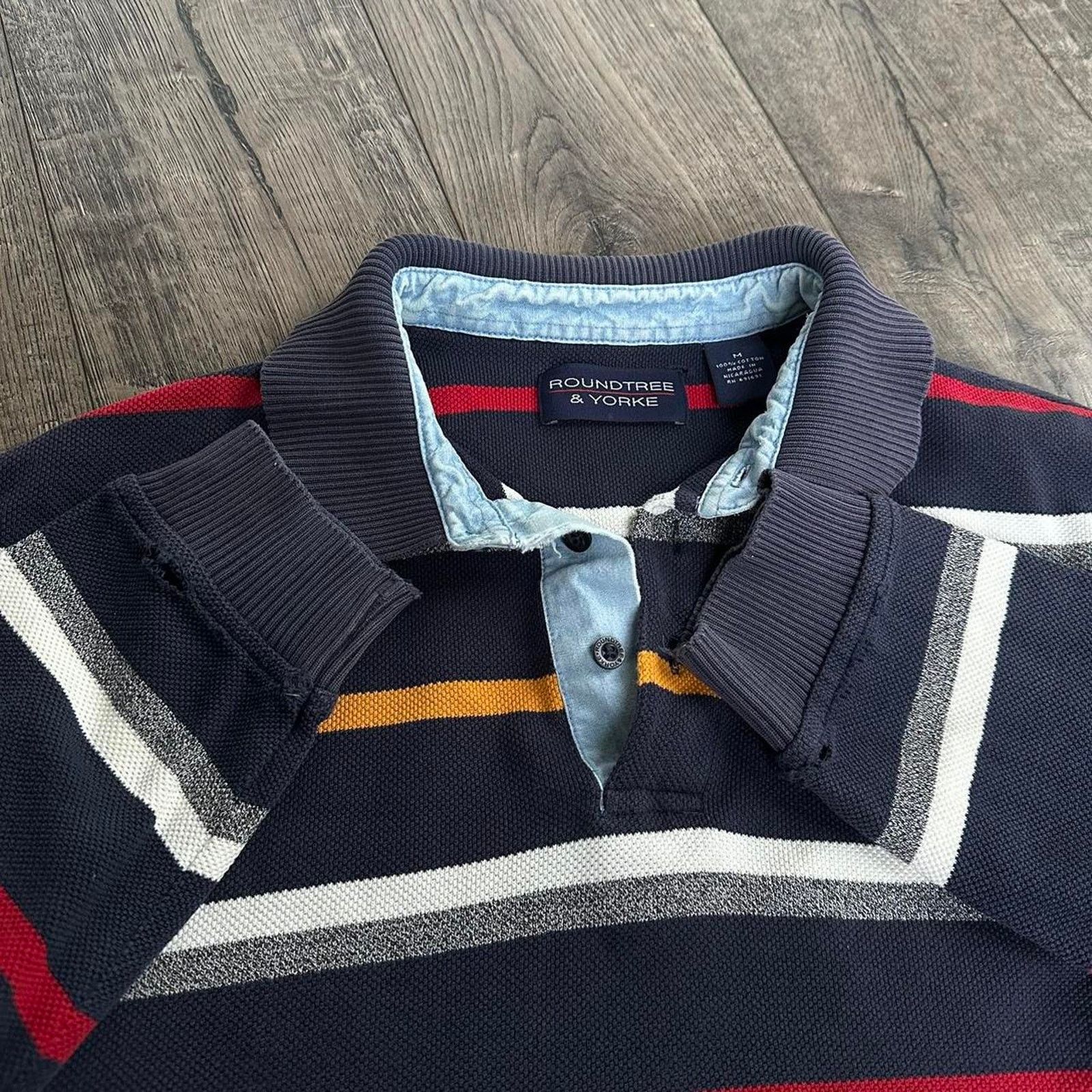 Vintage Vintage 00s Striped Polo Rugby Cotton Longsleeve Shirt Size US M / EU 48-50 / 2 - 5 Thumbnail