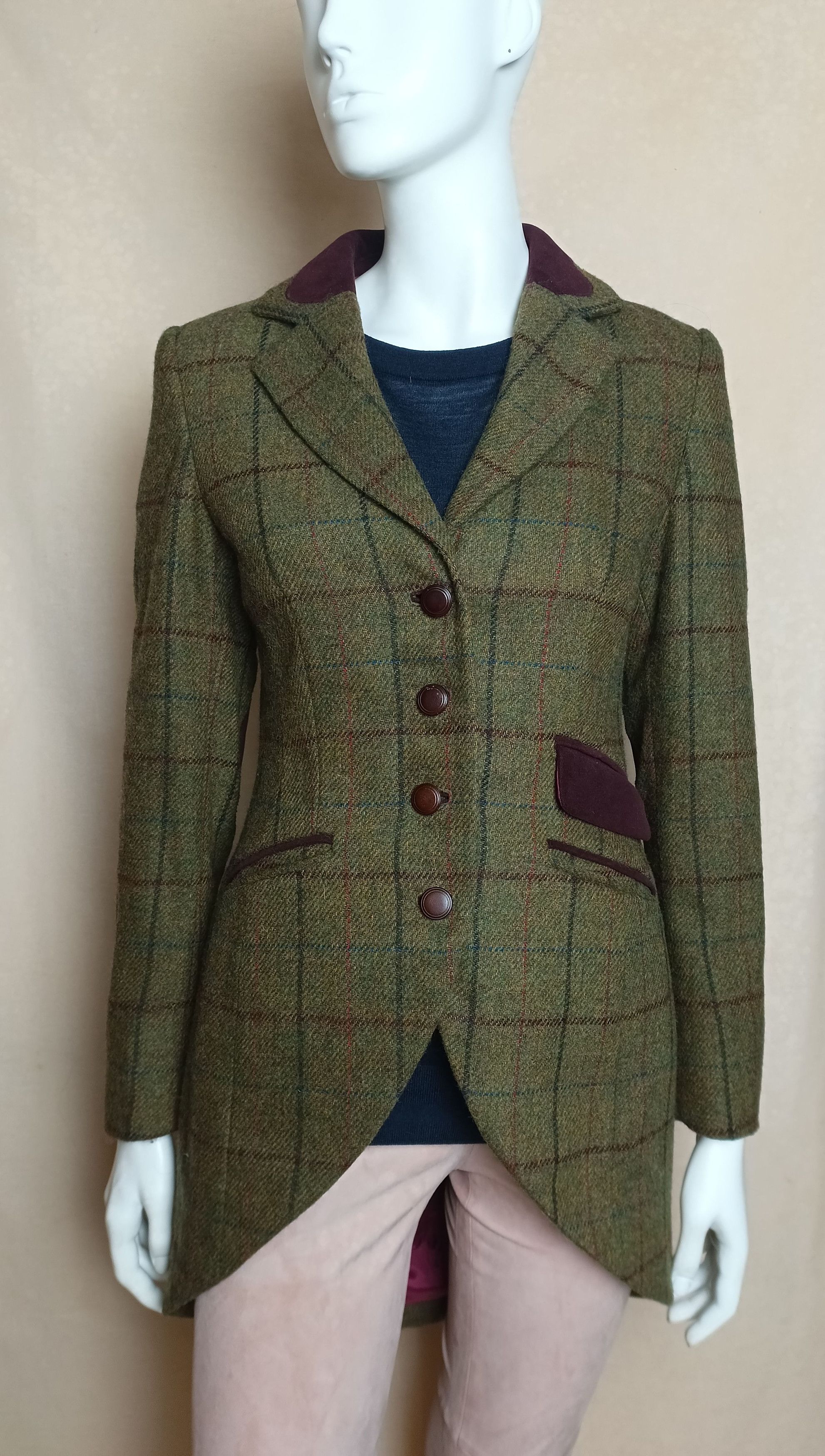 Farlow 9 Pall Mall London Tweed Wool Farm Hunt Jacket UK8