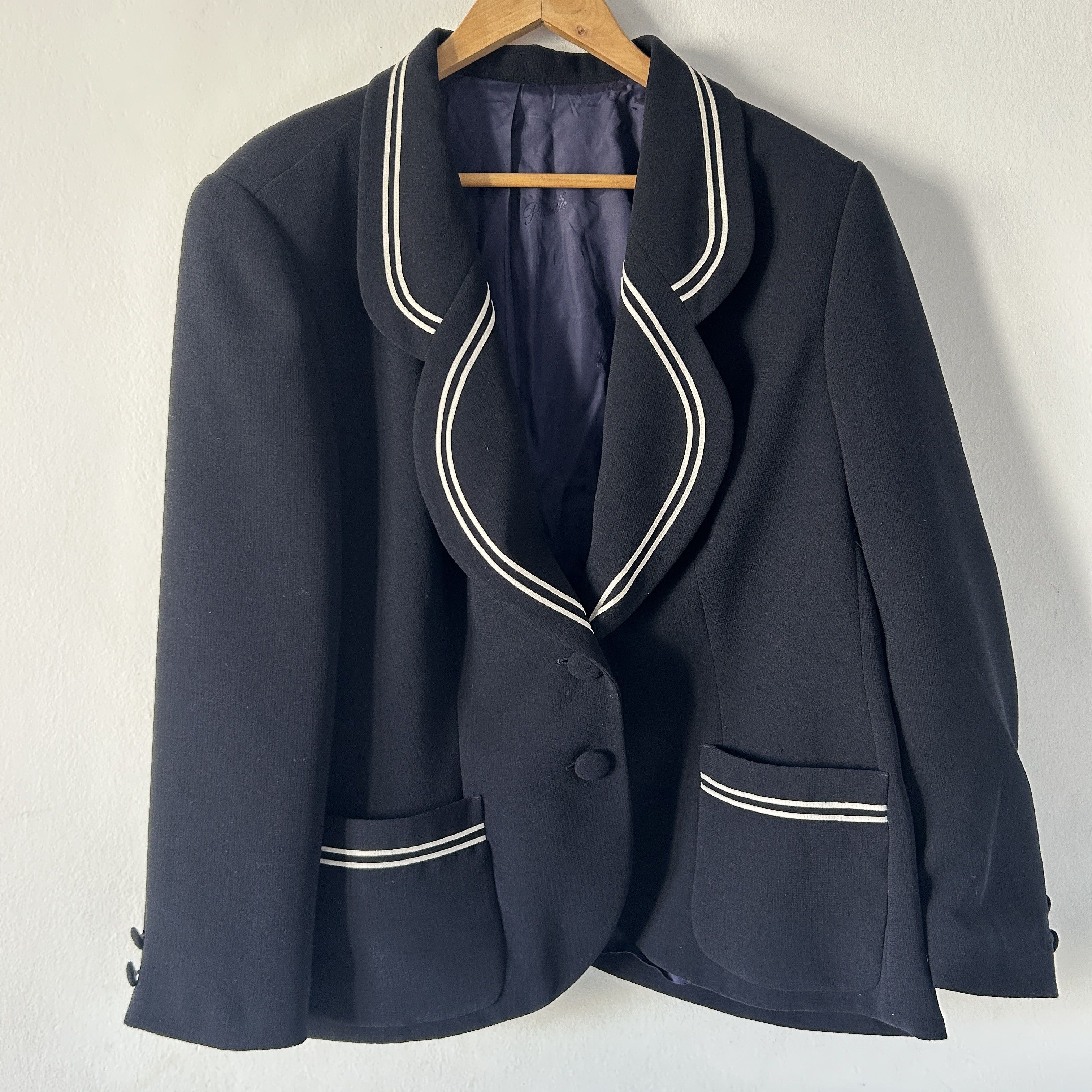 Vintage Vintage 80s navy blue Sailor Blazer Size 4XL / US 24-26 - 7 Thumbnail