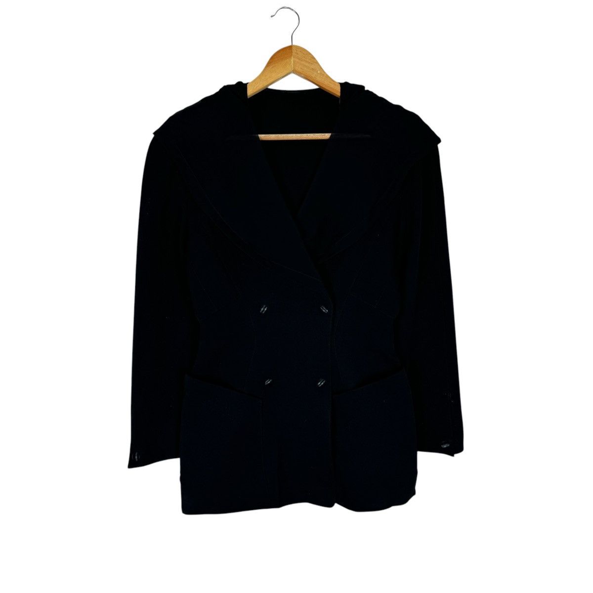 Thierry Mugler 🌟THIERRY MUGLER HOODIE DOUBLE BREASTED WOOL JACKET Size M / US 6-8 / IT 42-44 - 4 Thumbnail