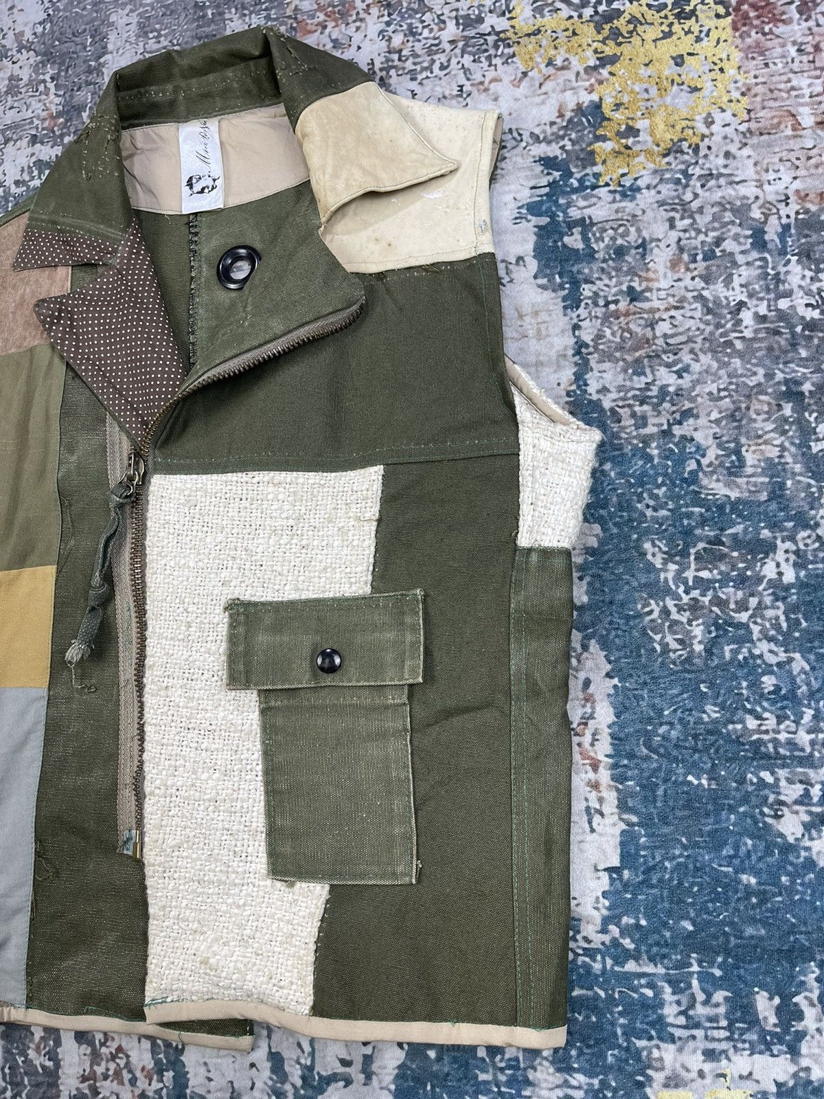 If Six Was Nine Macaronic Japan Upcycle Reconstruction Double Collar Size US M / EU 48-50 / 2 - 3 Thumbnail