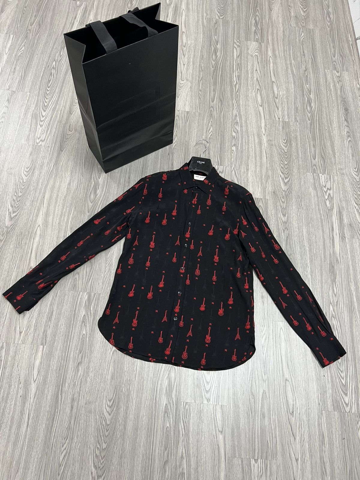 Hedi Slimane Saint Laurent Guitar Shirt Fw15 x Hedi Slimane Size US M / EU 48-50 / 2 - 3 Thumbnail