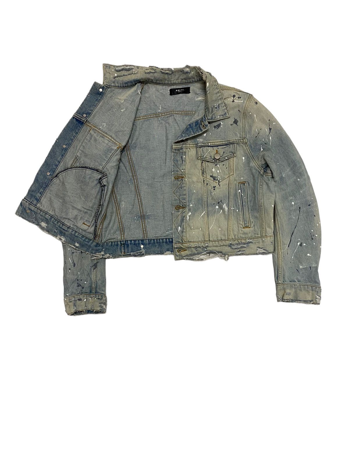 Amiri Amiri Destroy Trucker Denim Jacket Size US M / EU 48-50 / 2 - 6 Thumbnail