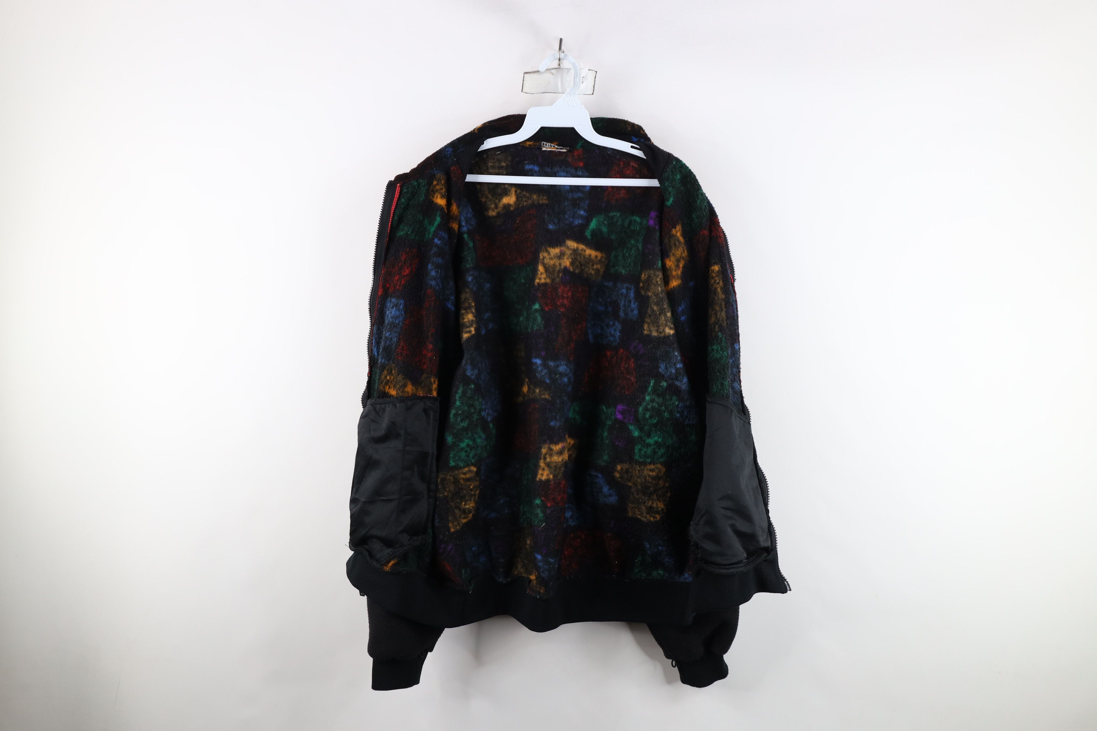 Vintage Vintage 90s Streetwear Geometric Fleece Full Zip Jacket Size US XL / EU 56 / 4 - 12 Thumbnail