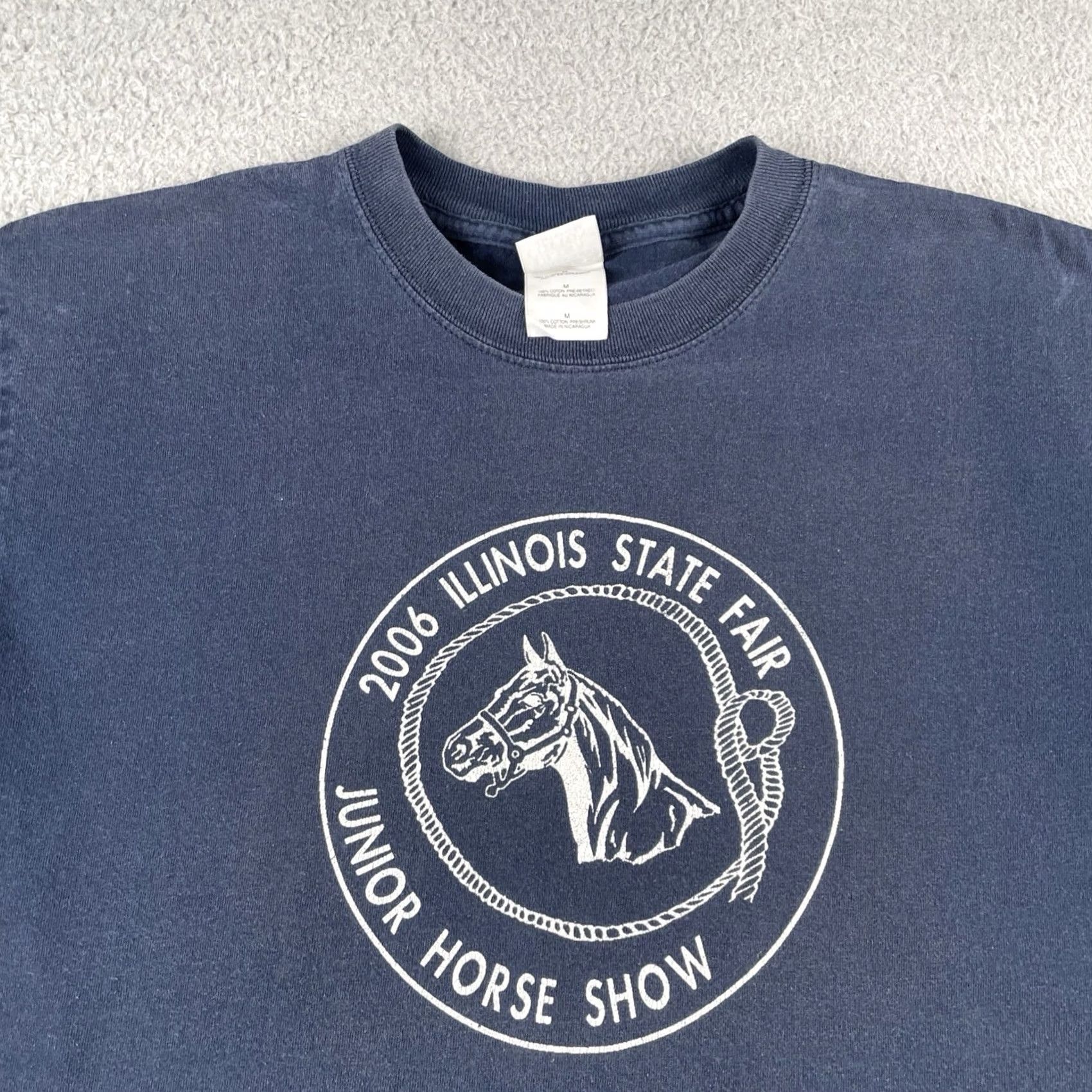 Gildan VINTAGE Gildan Blue T Shirt 2006 Illinois State Fair Junior Horse Show Y2K Medium Mens Size US M / EU 48-50 / 2 - 2 Thumbnail