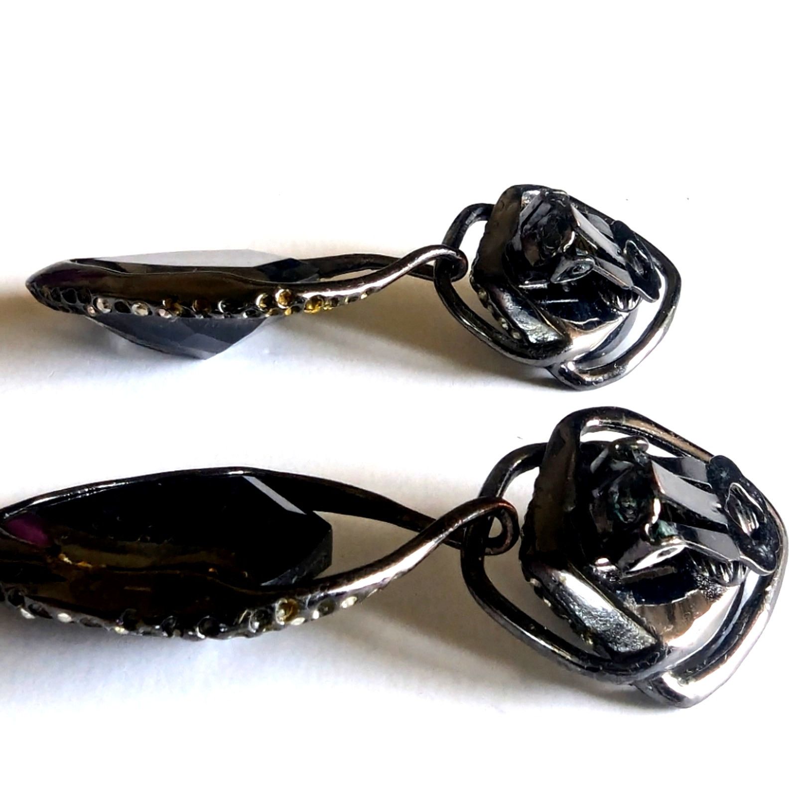 Alexis Bittar Alexis Bittar MCM Gunmetal Semi Precious Stone Drop Earrings Size ONE SIZE - 6 Thumbnail