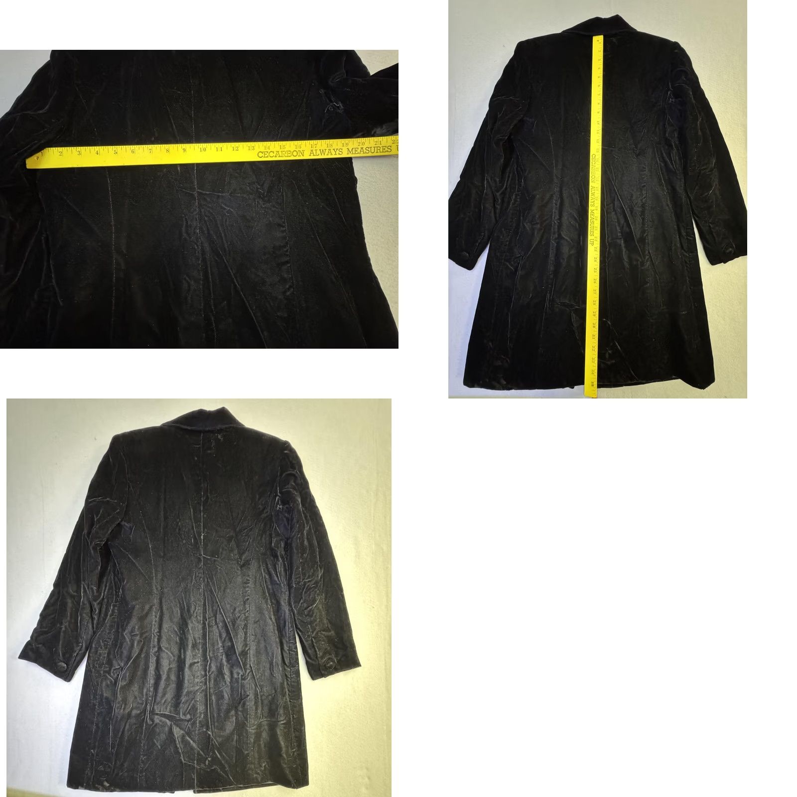 Vintage INC International Concepts Coat Womens 12 Black Velvet Button Front Lined Size XL / US 12-14 / IT 48-50 - 9 Thumbnail