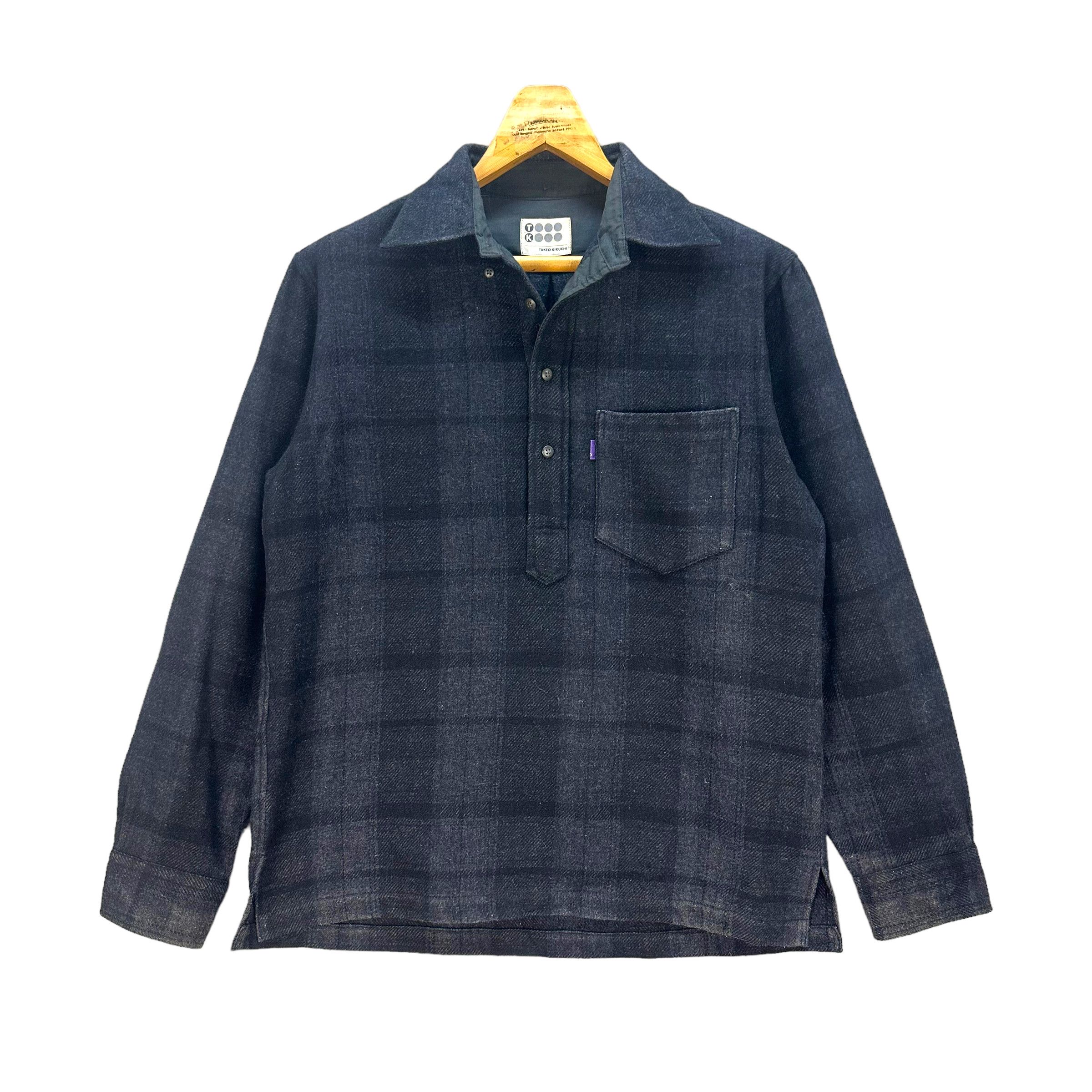 Takeo Kikuchi TAKEO KIKUCHI TARTAN LONG SLEEVE POLO SHIRT #8136