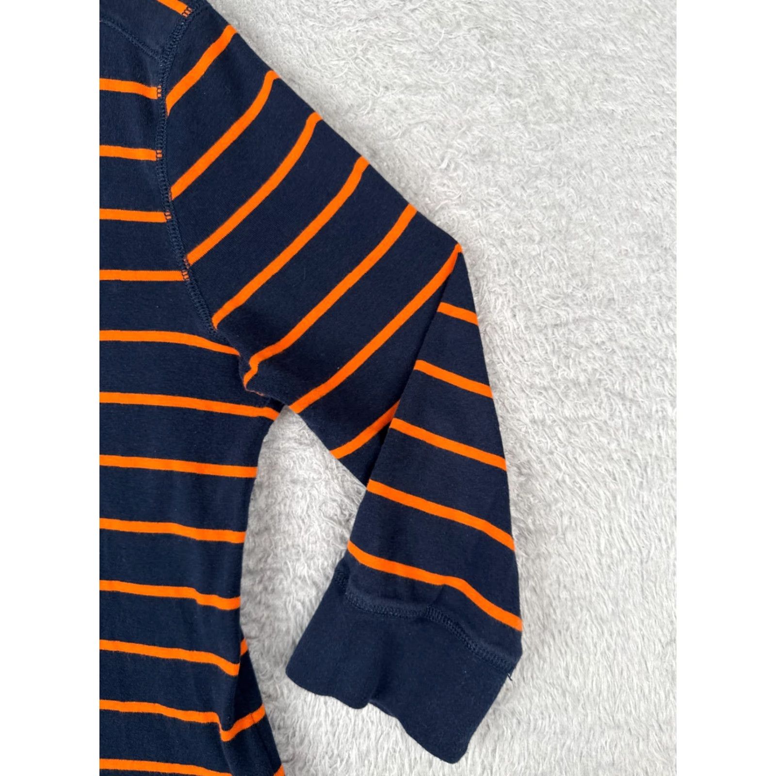 CO Lauren Jeans Co Shirt Women XL Blue Orange Stripe 3/4 Sleeve Cotton Henley Casual Striped Womens Size XL / US 12-14 / IT 48-50 - 2 Thumbnail