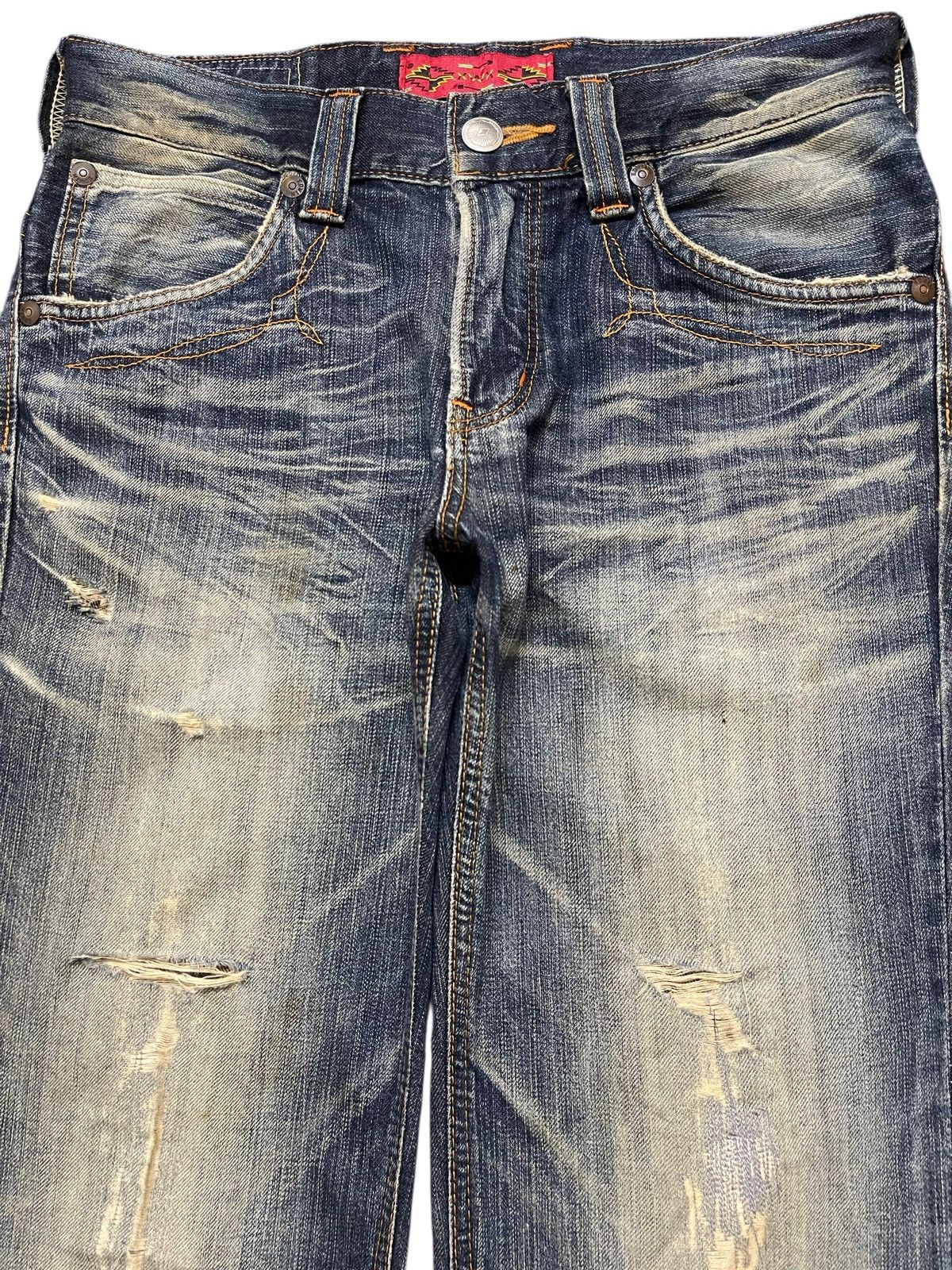 Edwin Edwin XV Exclusive Vintage Blue Mud Wash Distressed Baggy Size US 31 - 3 Thumbnail