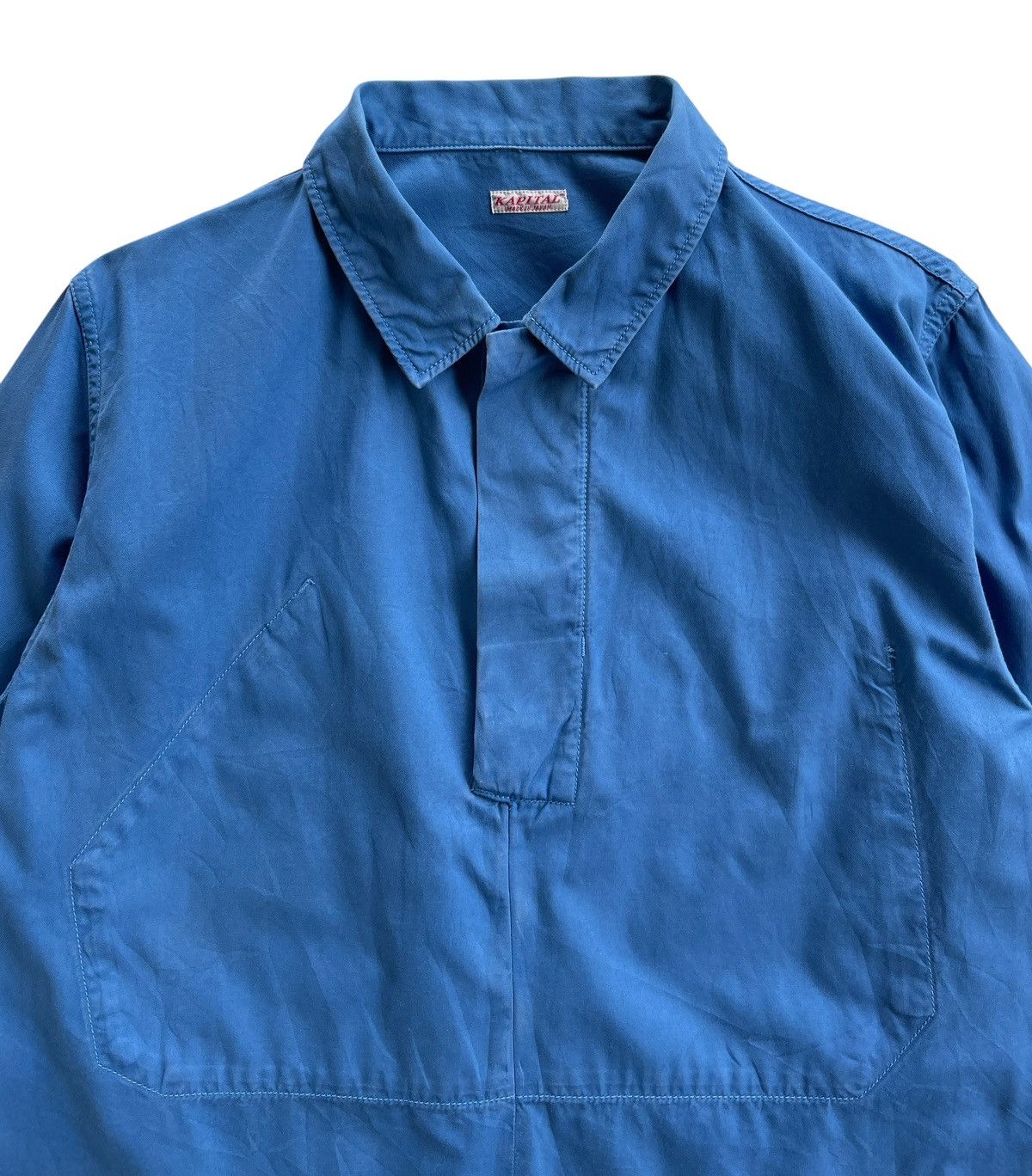 Kapital Kapital Indigo Twill Spread Half Button Popover Shirt Size US XS / EU 42 / 0 - 4 Thumbnail